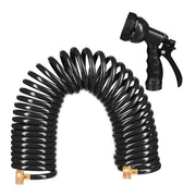 Wasser Spiralschlauch mit Brause 10 m Schwarz von Relaxdays