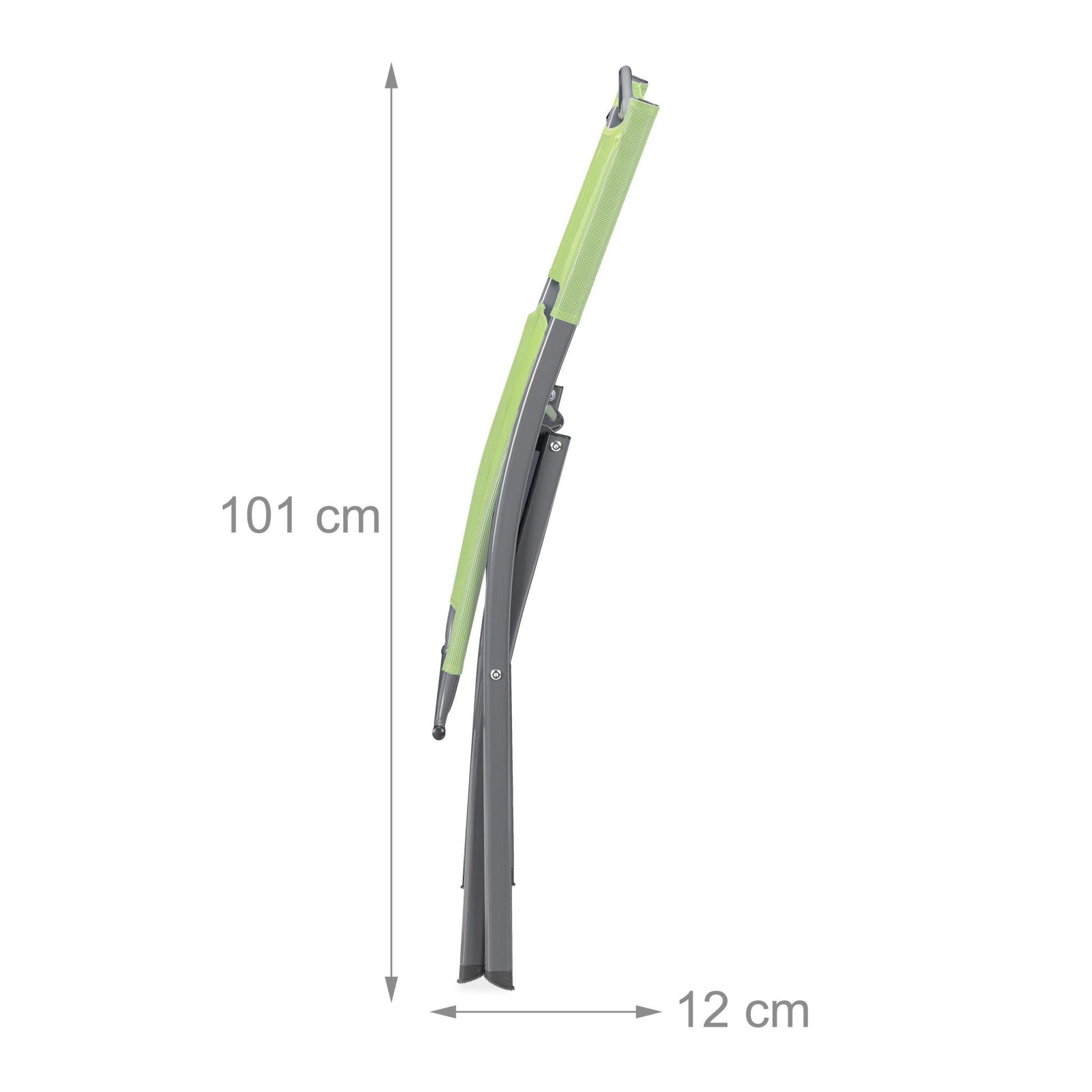 Klappbarer Gartenstuhl 2er-Set grün Grün-Silber von Relaxdays