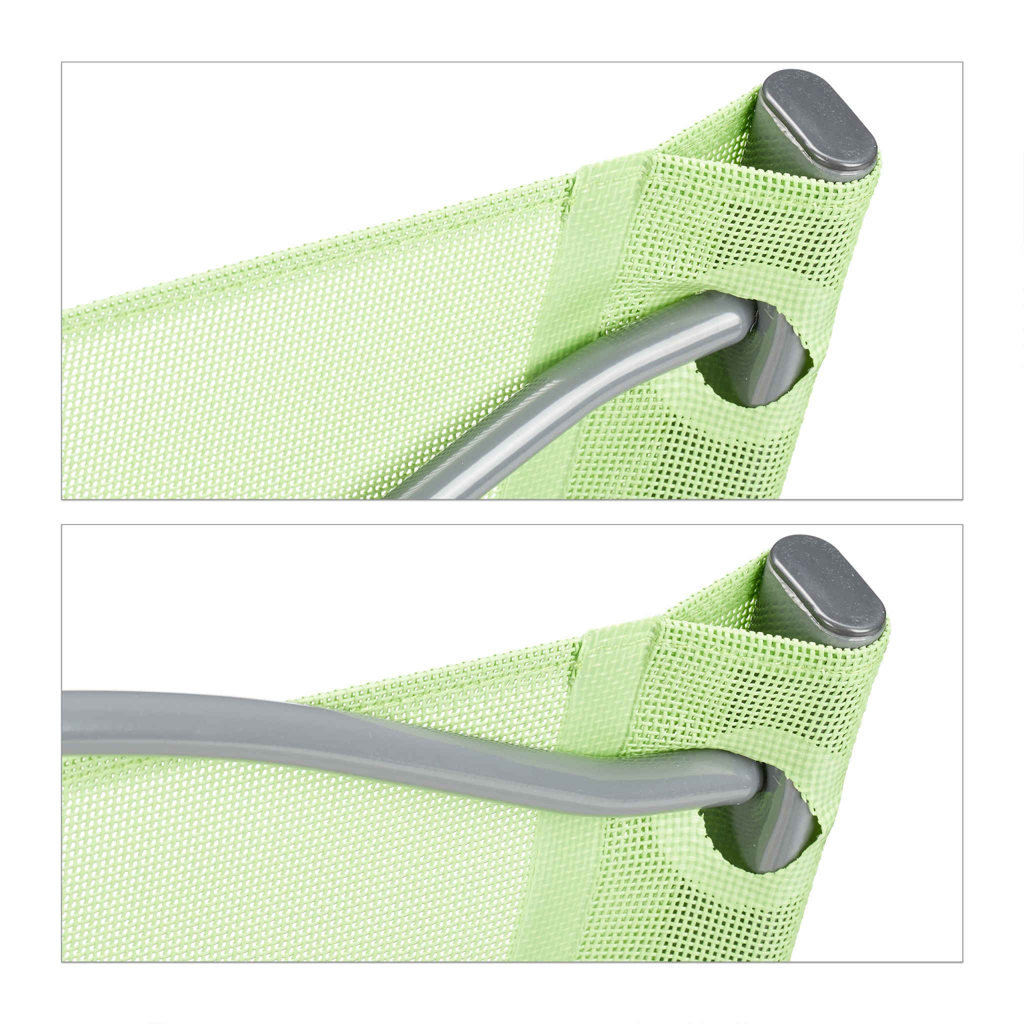 Klappbarer Gartenstuhl 2er-Set grün Grün-Silber von Relaxdays