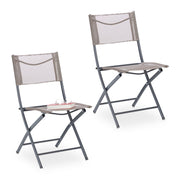 Gartenstuhl klappbar 2er-Set Creme-Silber von Relaxdays