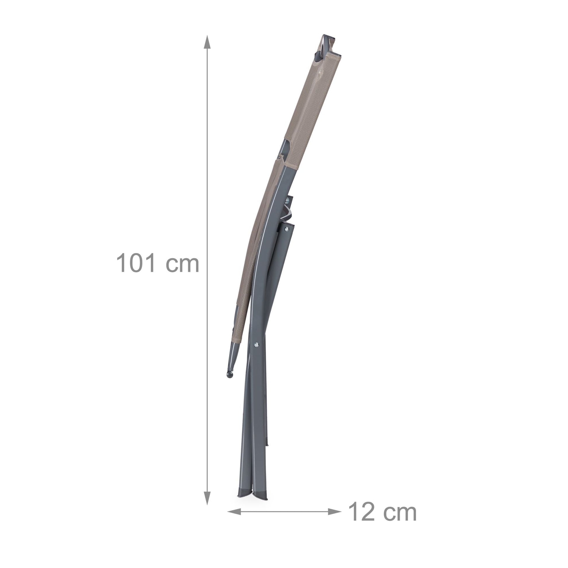 Gartenstuhl klappbar 2er-Set Creme-Silber von Relaxdays