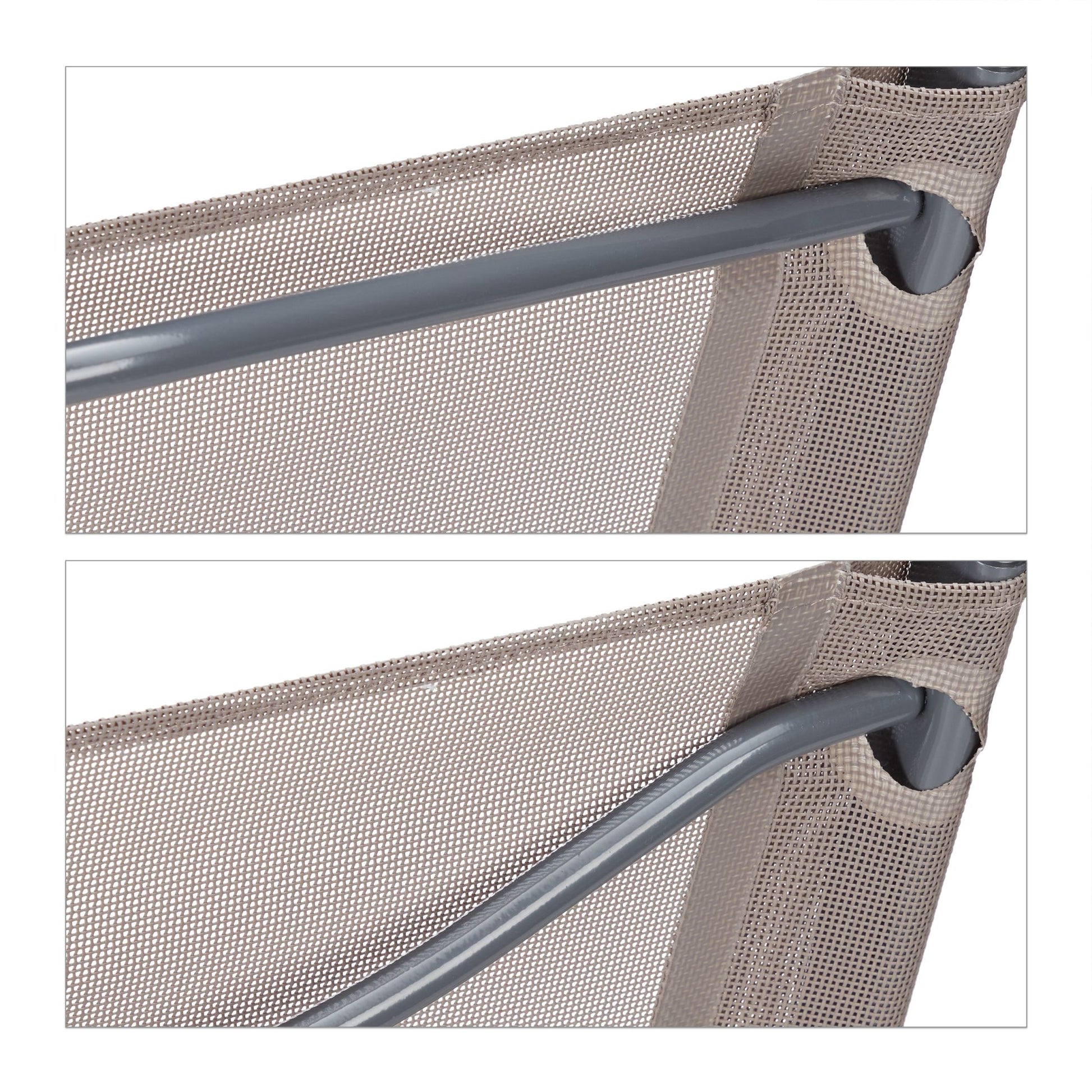 Gartenstuhl klappbar 2er-Set Creme-Silber von Relaxdays