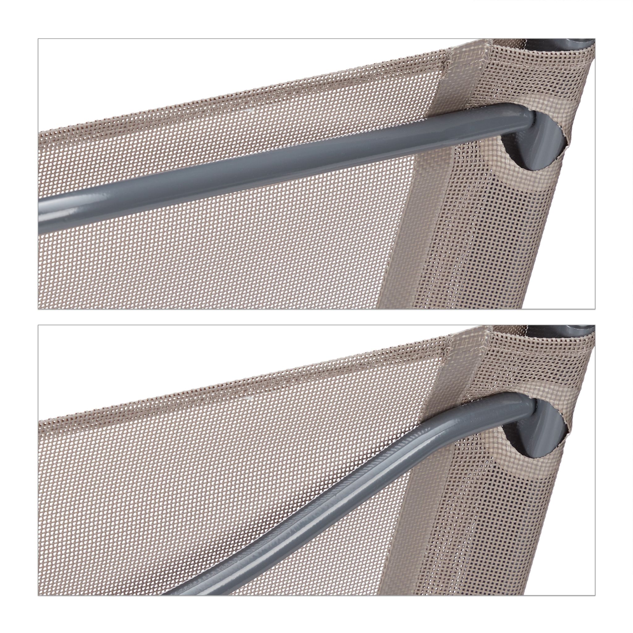 Gartenstuhl klappbar 2er-Set Creme-Silber von Relaxdays