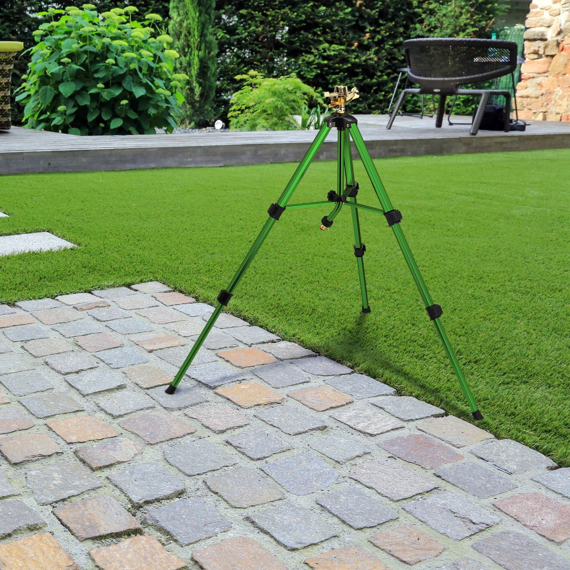 Sprinkler auf Teleskop-Stativ Grün-Schwarz-Grau von Relaxdays