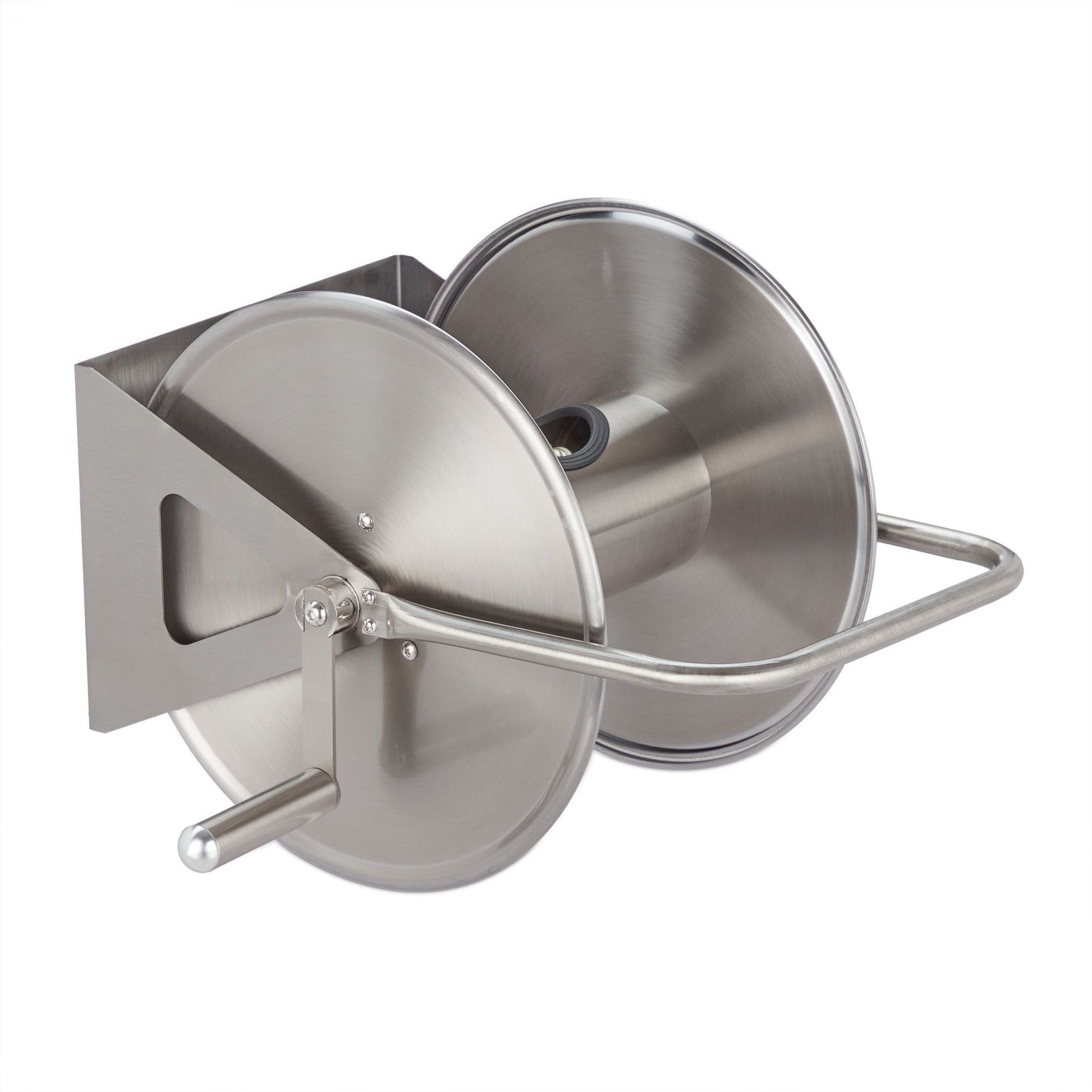 Schlauchtrommel Edelstahl Silber von Relaxdays