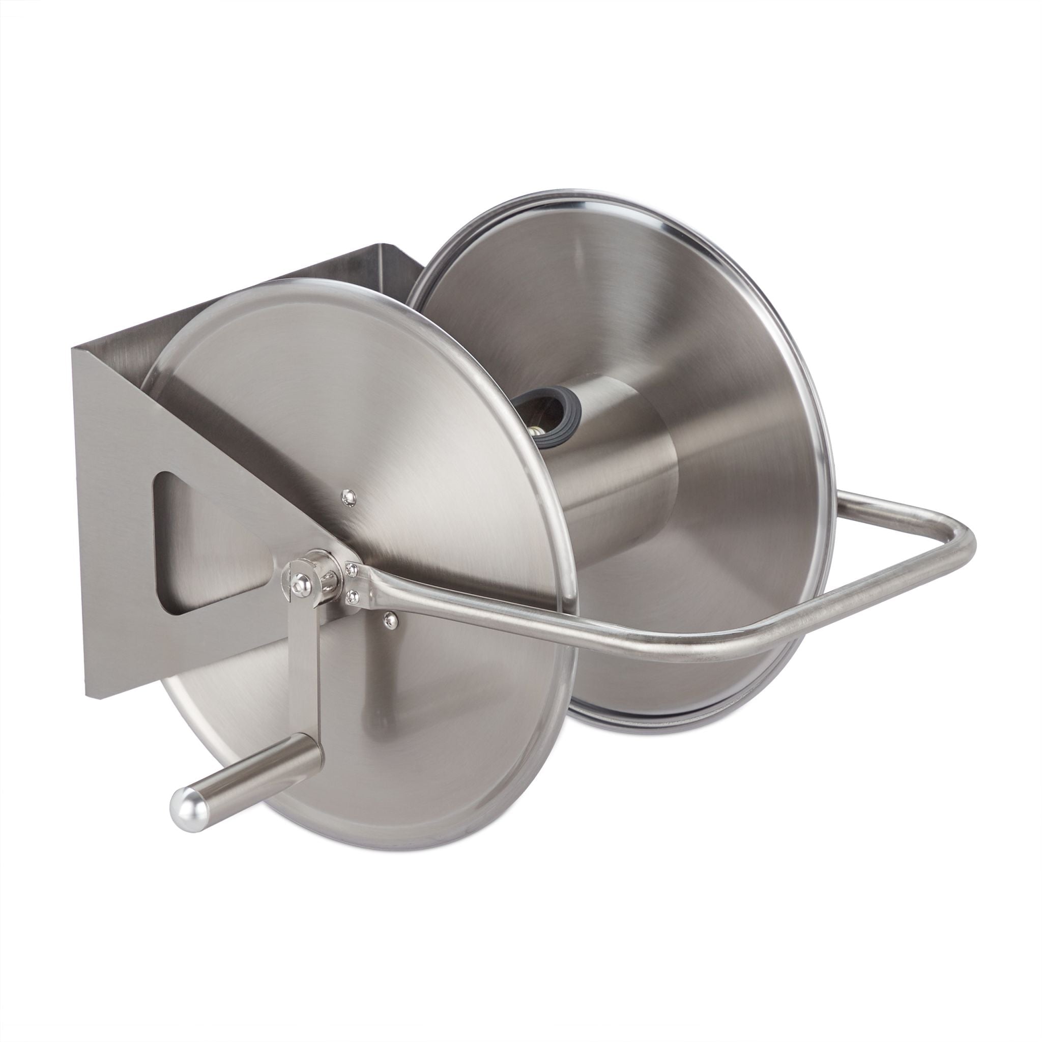 Schlauchtrommel Edelstahl Silber von Relaxdays