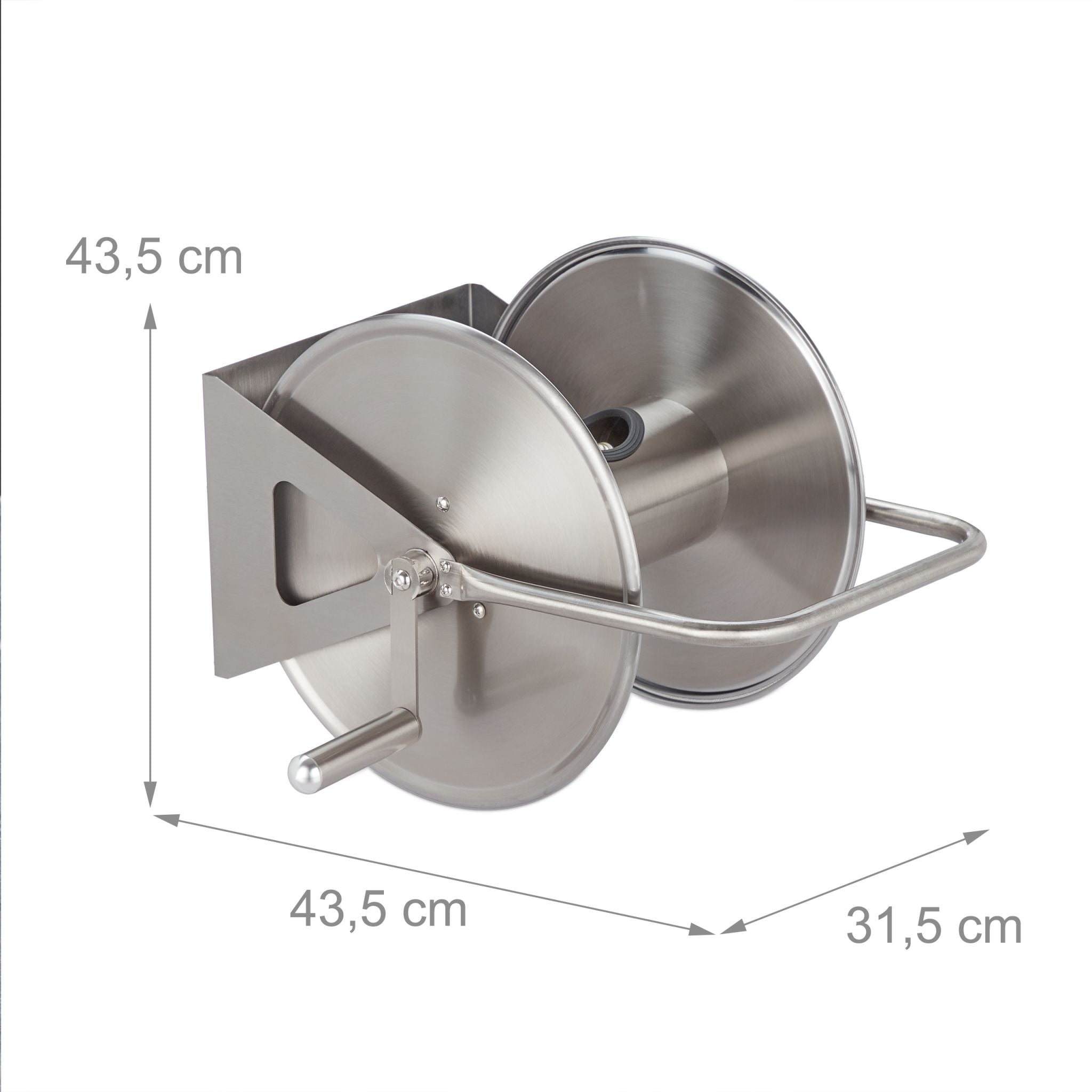 Schlauchtrommel Edelstahl Silber von Relaxdays