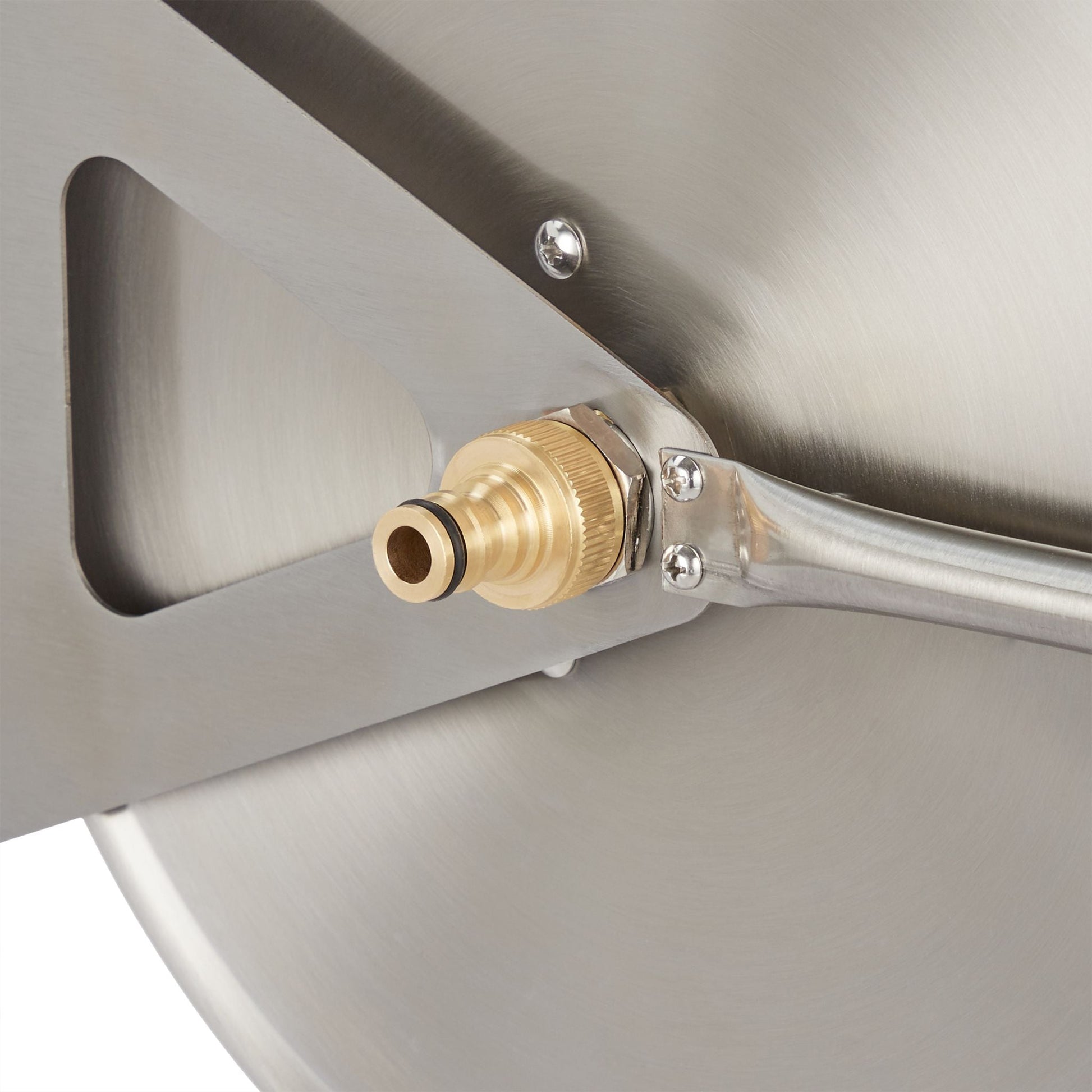 Schlauchtrommel Edelstahl Silber von Relaxdays