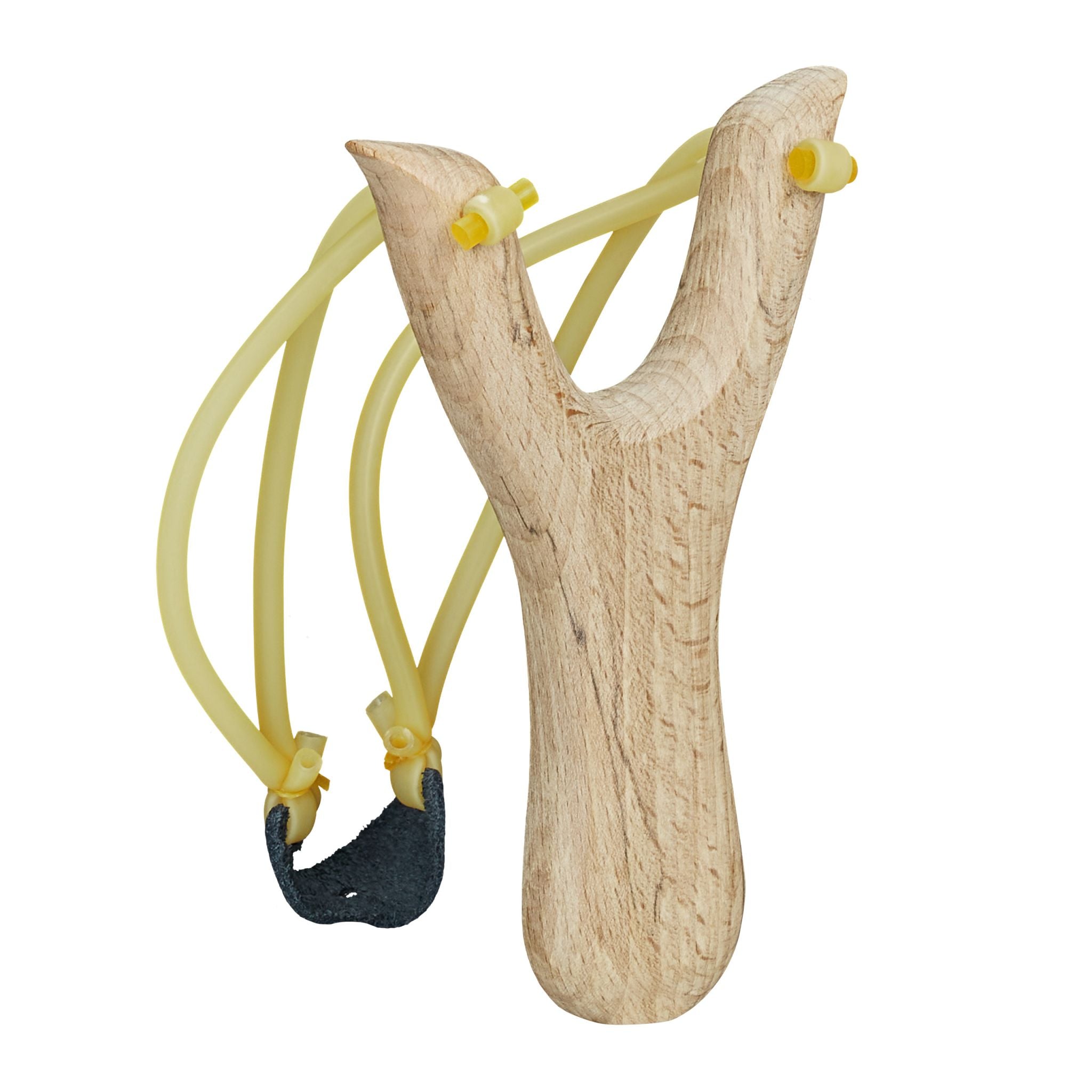 Holz Steinschleuder 2er-Set Gelb-Hellbraun-Schwarz von Relaxdays