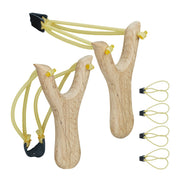 Holz Steinschleuder 2er-Set Gelb-Hellbraun-Schwarz von Relaxdays