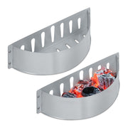 Kohlekorb Stahl 2er-Set Silber von Relaxdays