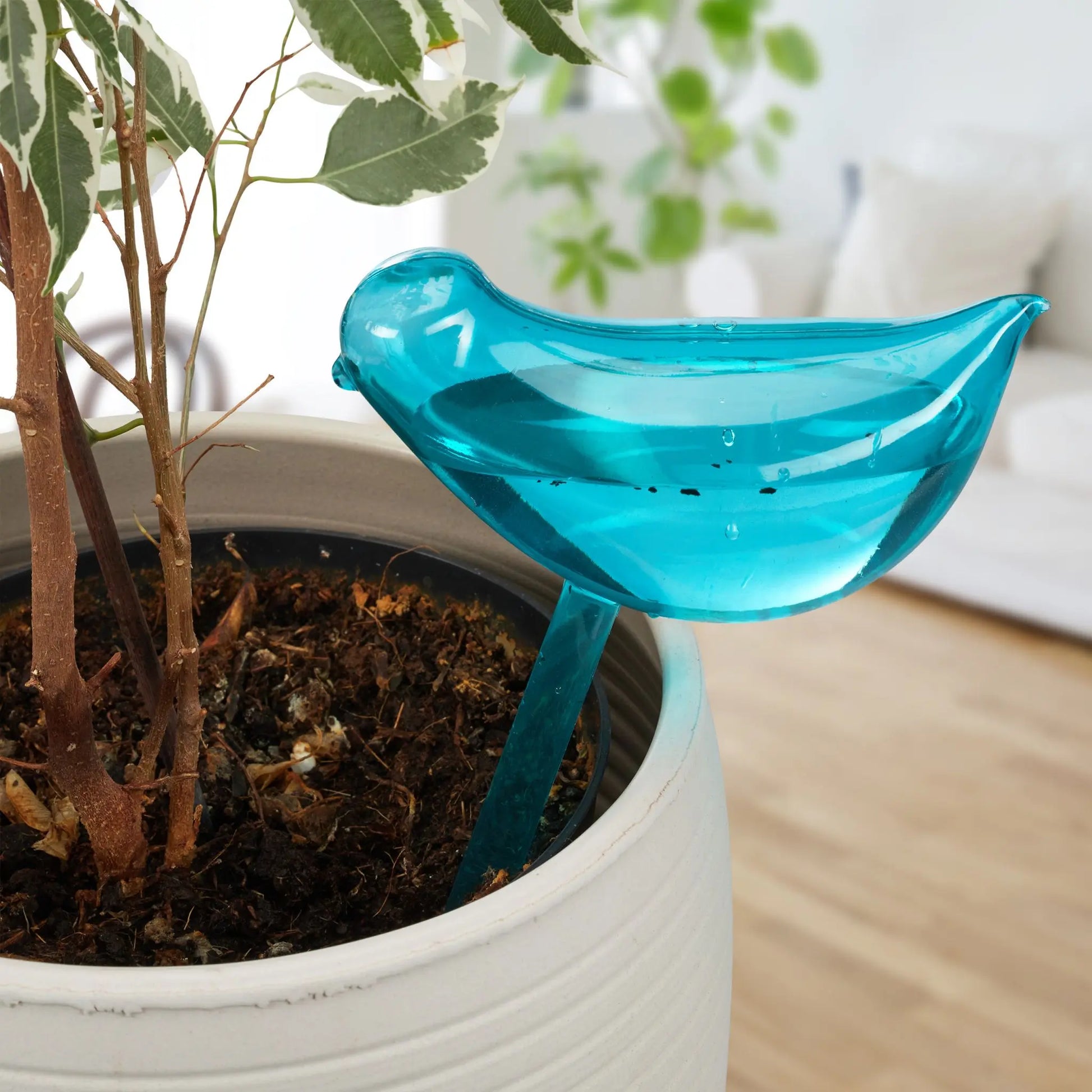 Bewässerungskugeln 4er-Set Vogel-Form Blau von Relaxdays