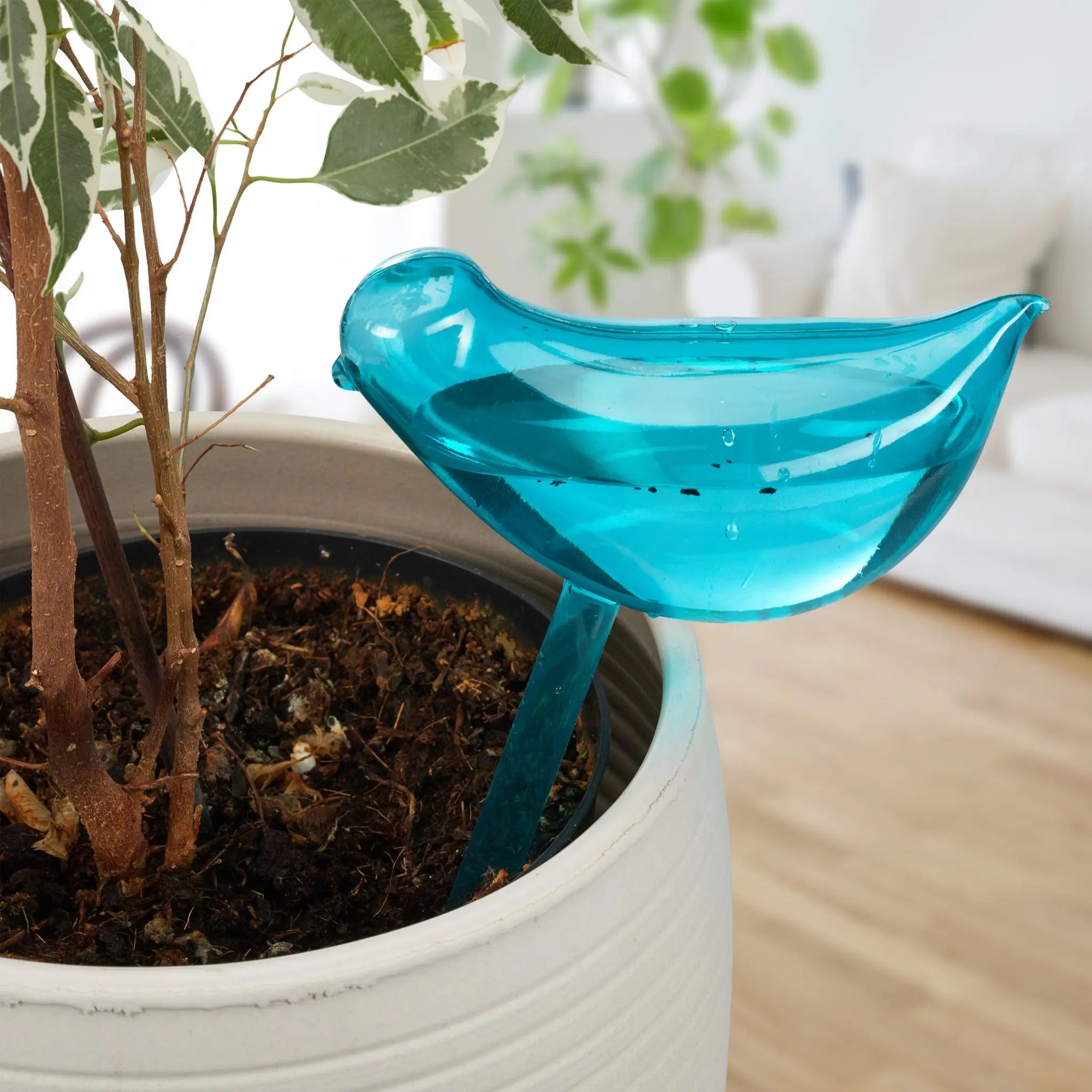 Bewässerungskugeln 4er-Set Vogel-Form Blau von Relaxdays