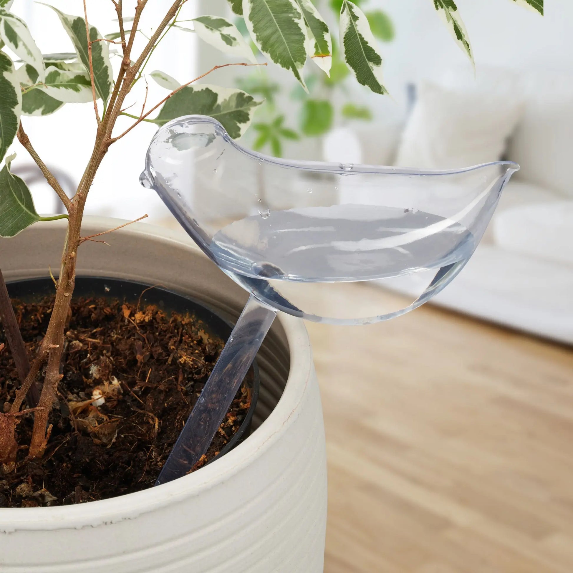 Bewässerungskugeln 4er-Set Vogel-Form Transparent von Relaxdays