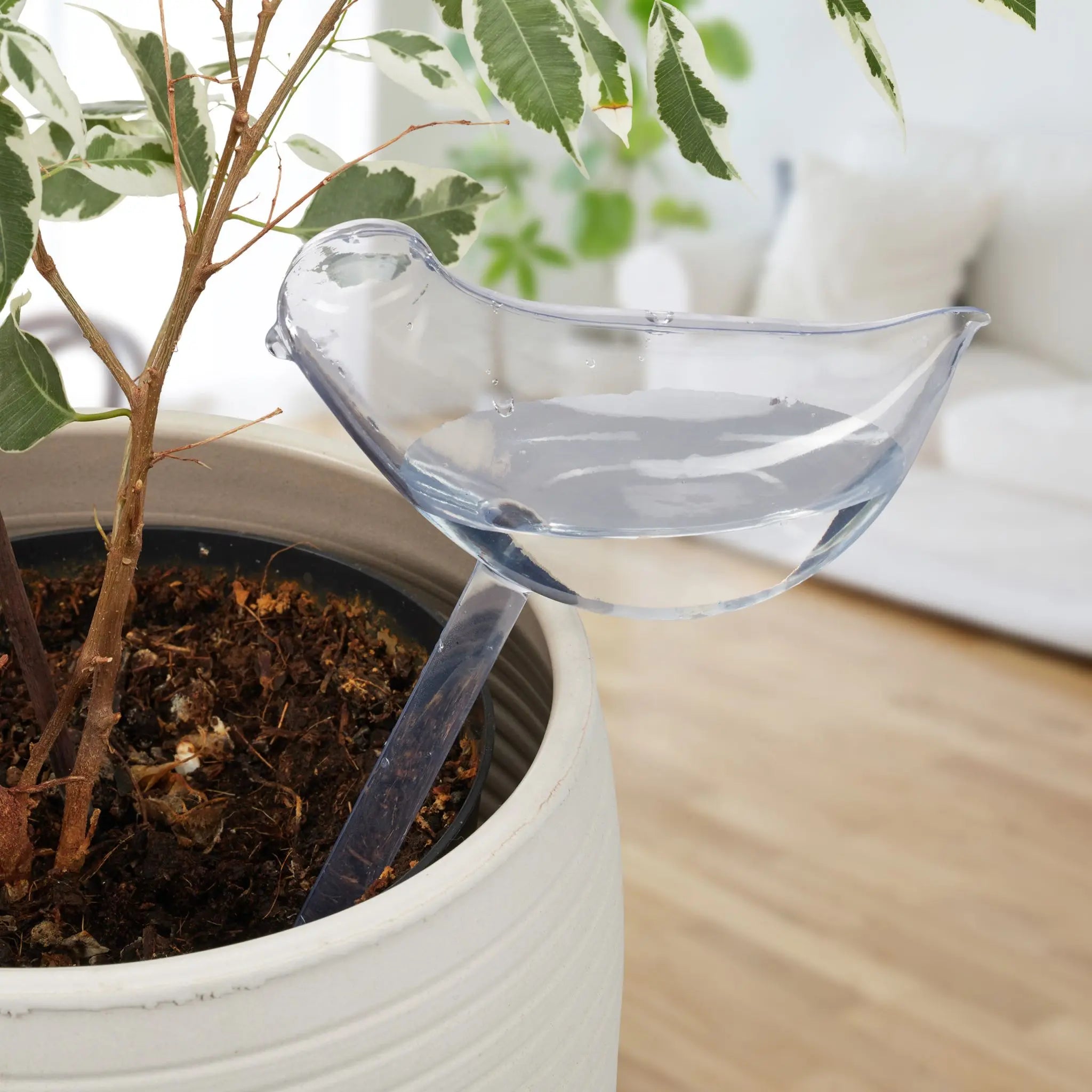 Bewässerungskugeln 4er-Set Vogel-Form Transparent von Relaxdays