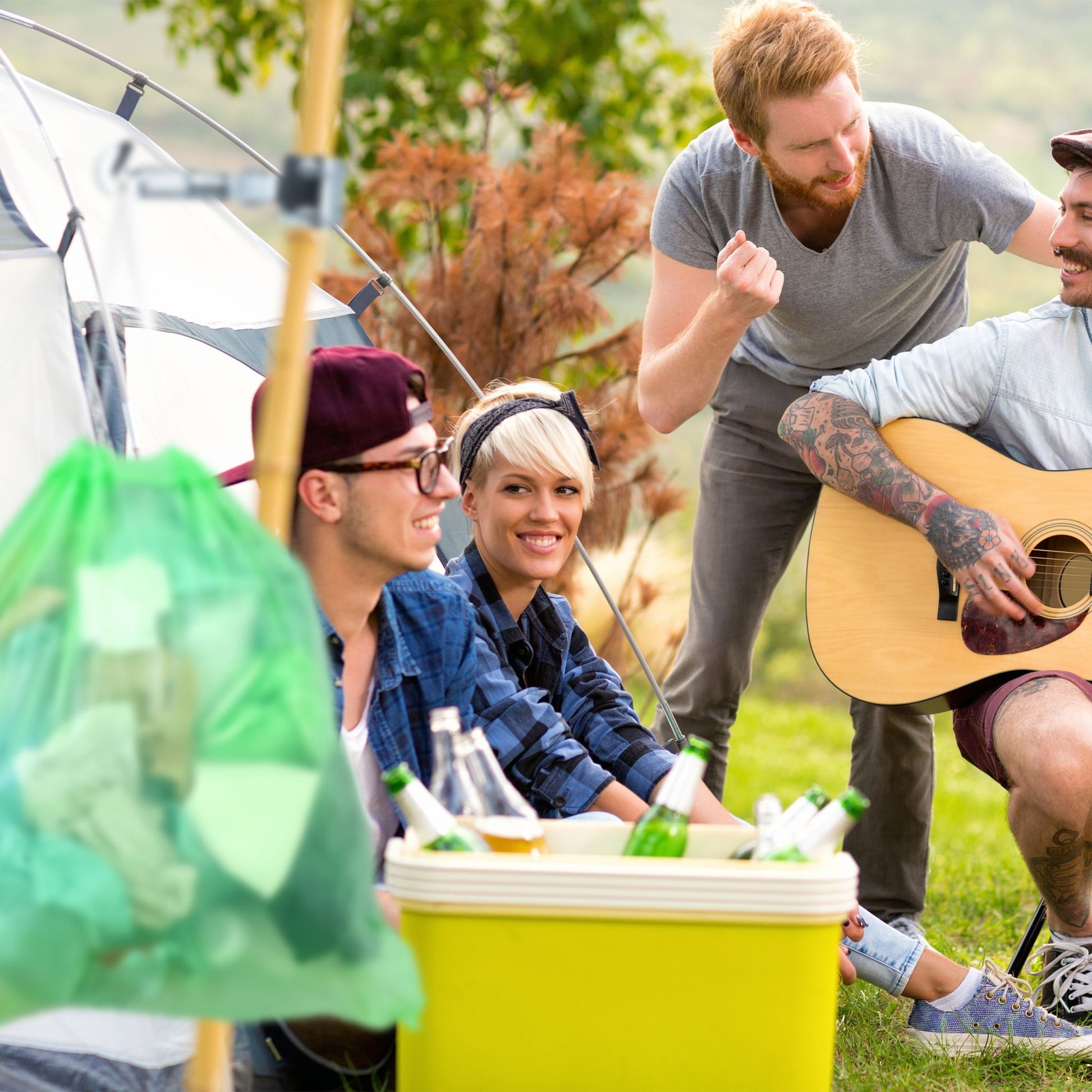 Klemmhaken Camping 4er-Set Silber von Relaxdays