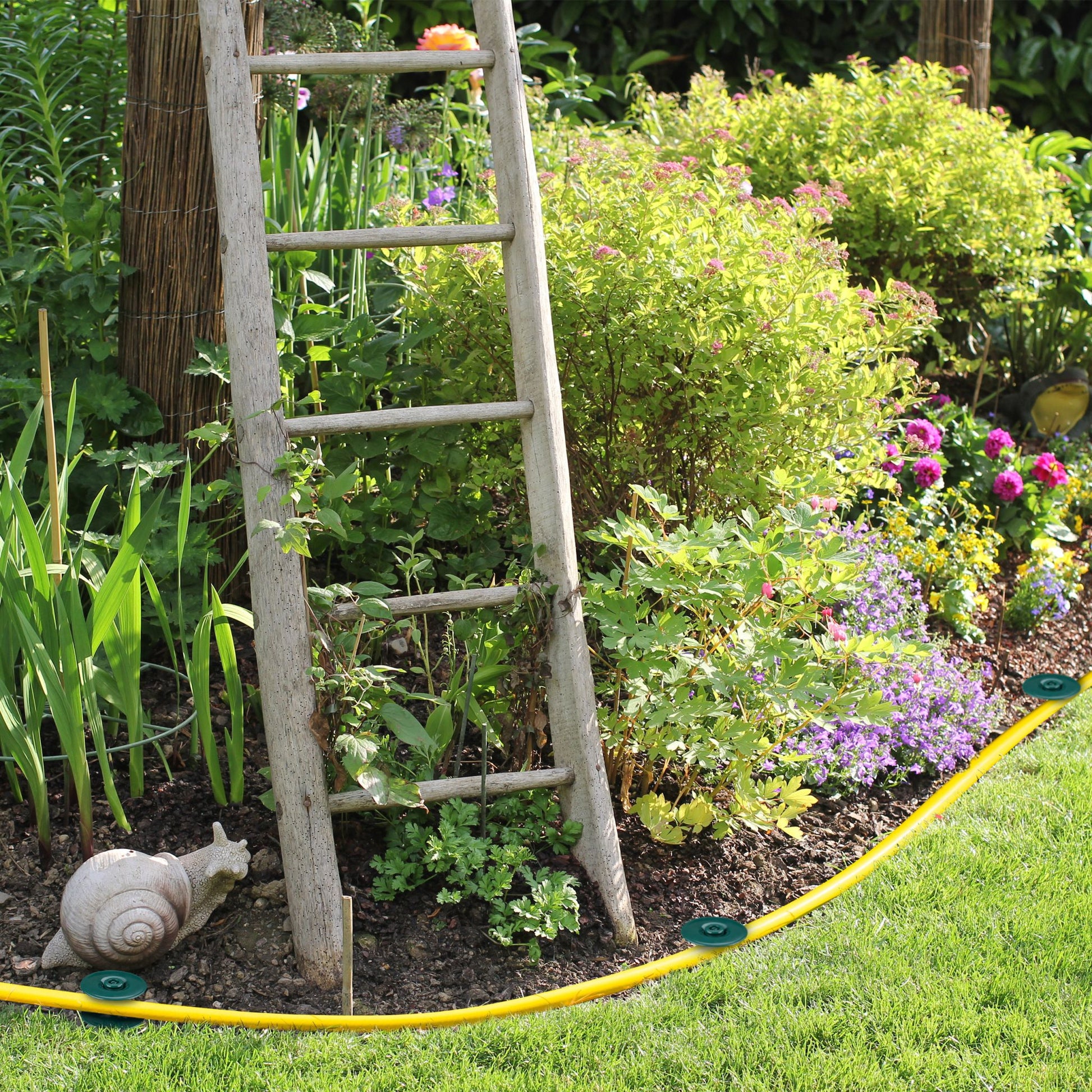 Schlauchführung Gartenschlauch 6er-Set Dunkelgrün-Silber von Relaxdays
