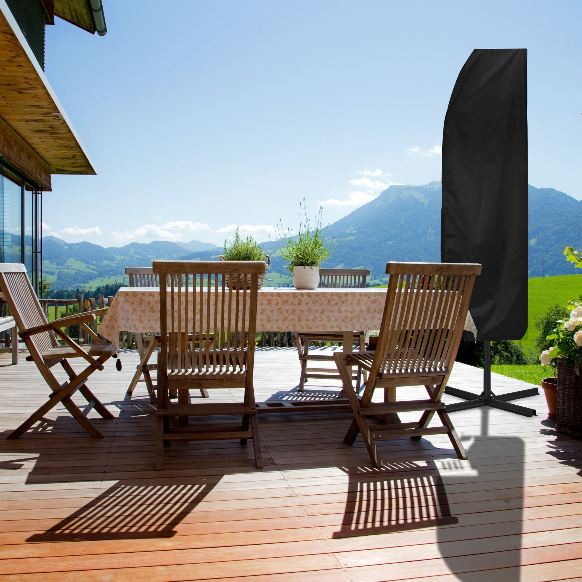Sonnenschirm Schutzhülle Schwarz von Relaxdays
