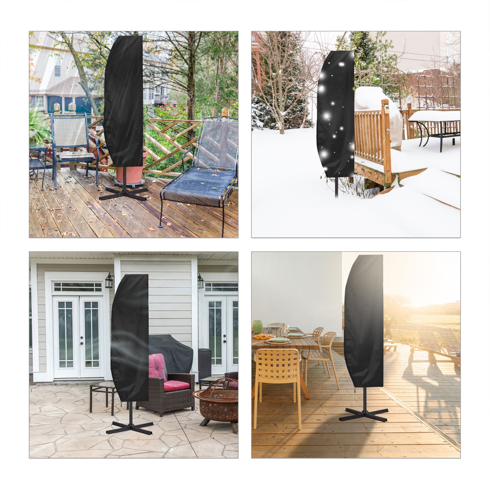 Sonnenschirm Schutzhülle Schwarz von Relaxdays