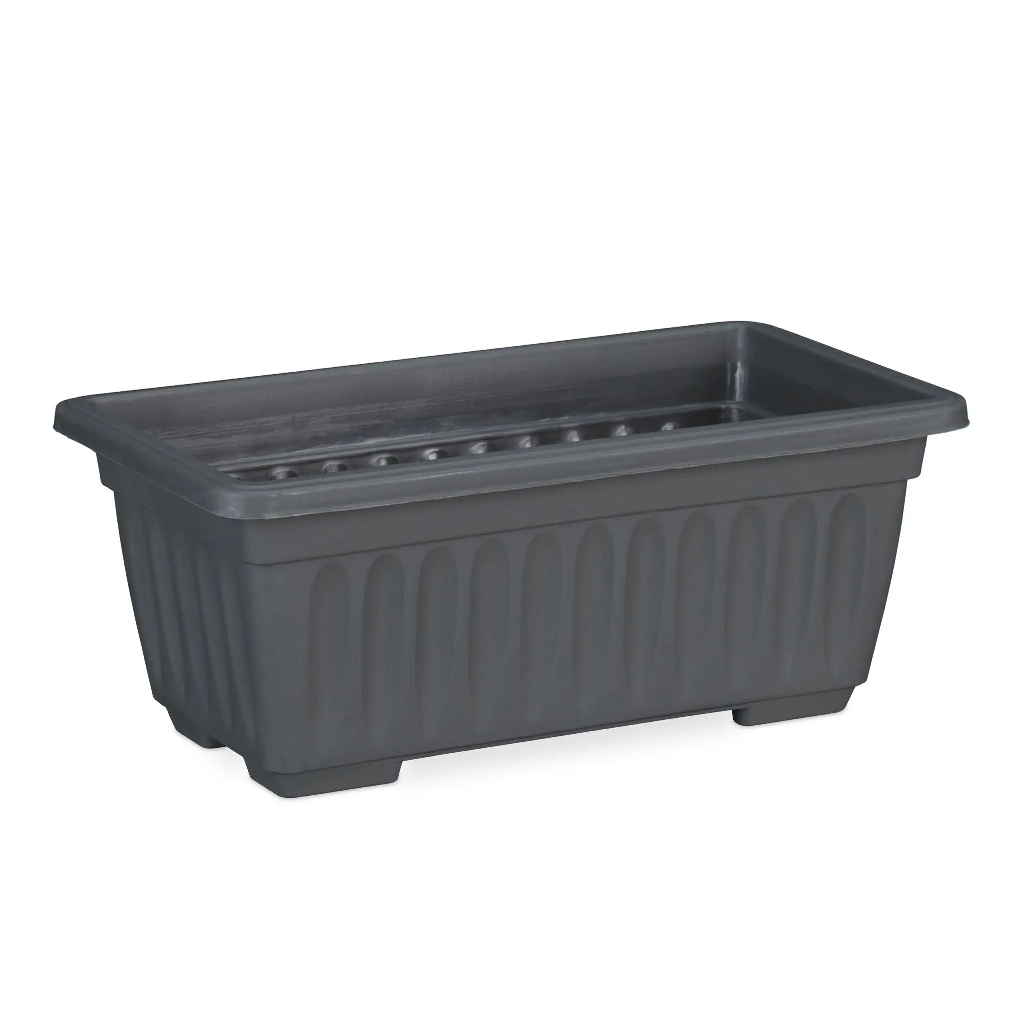 Blumenkasten 4er-Set schmal Anthrazit von Relaxdays
