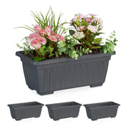 Blumenkasten 4er-Set schmal Anthrazit von Relaxdays