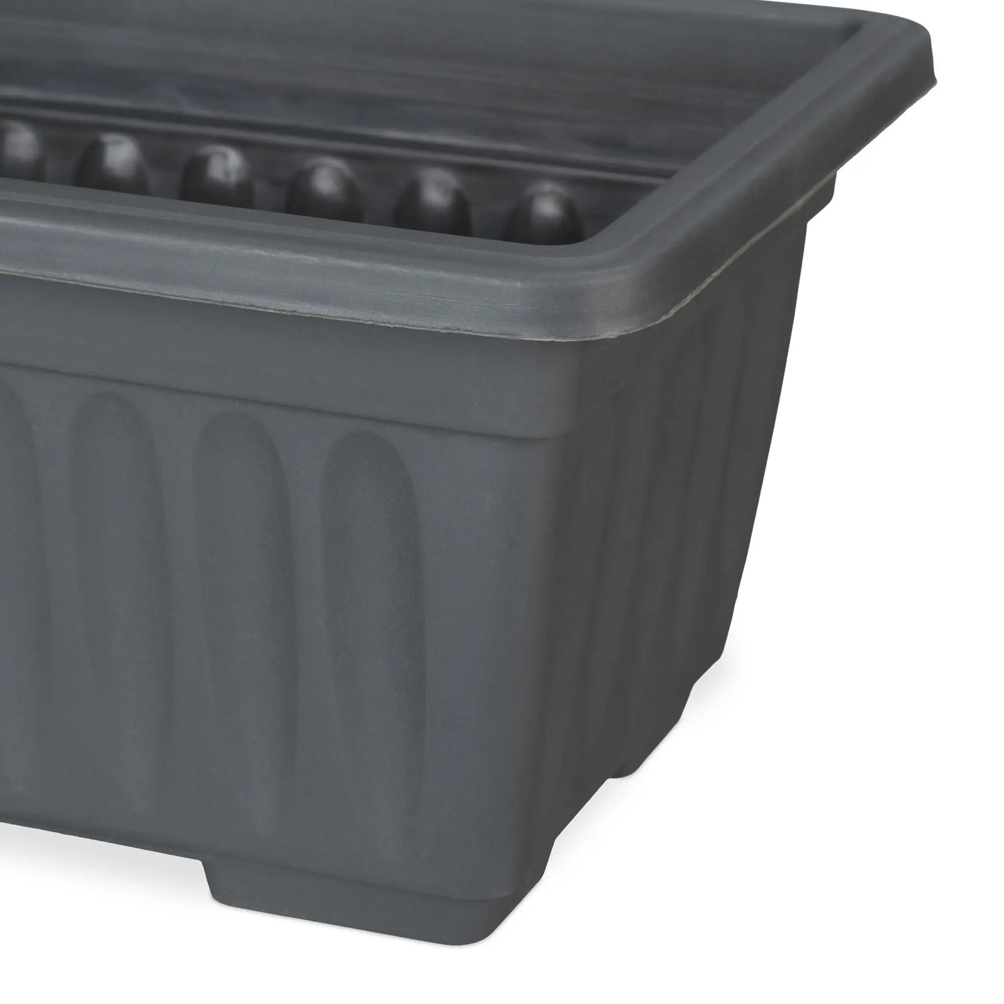 Blumenkasten 4er-Set schmal Anthrazit von Relaxdays