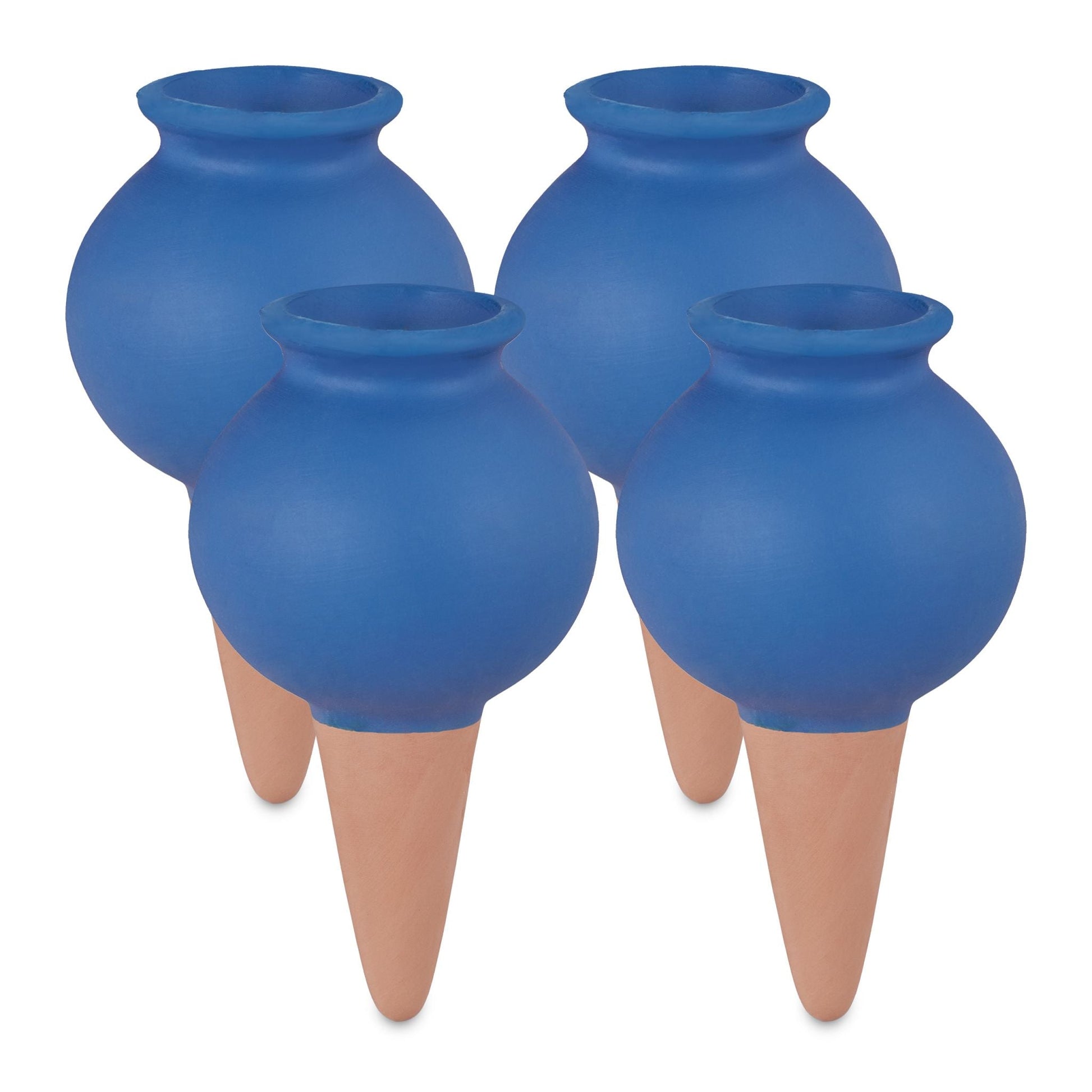Tonspitzen Bewässerung 4er-Set blau Dunkelblau-Hellbraun von Relaxdays