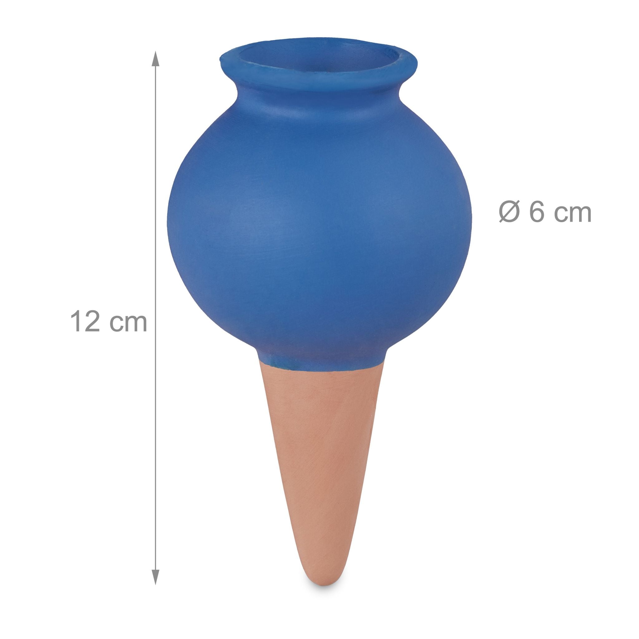 Tonspitzen Bewässerung 4er-Set blau Dunkelblau-Hellbraun von Relaxdays