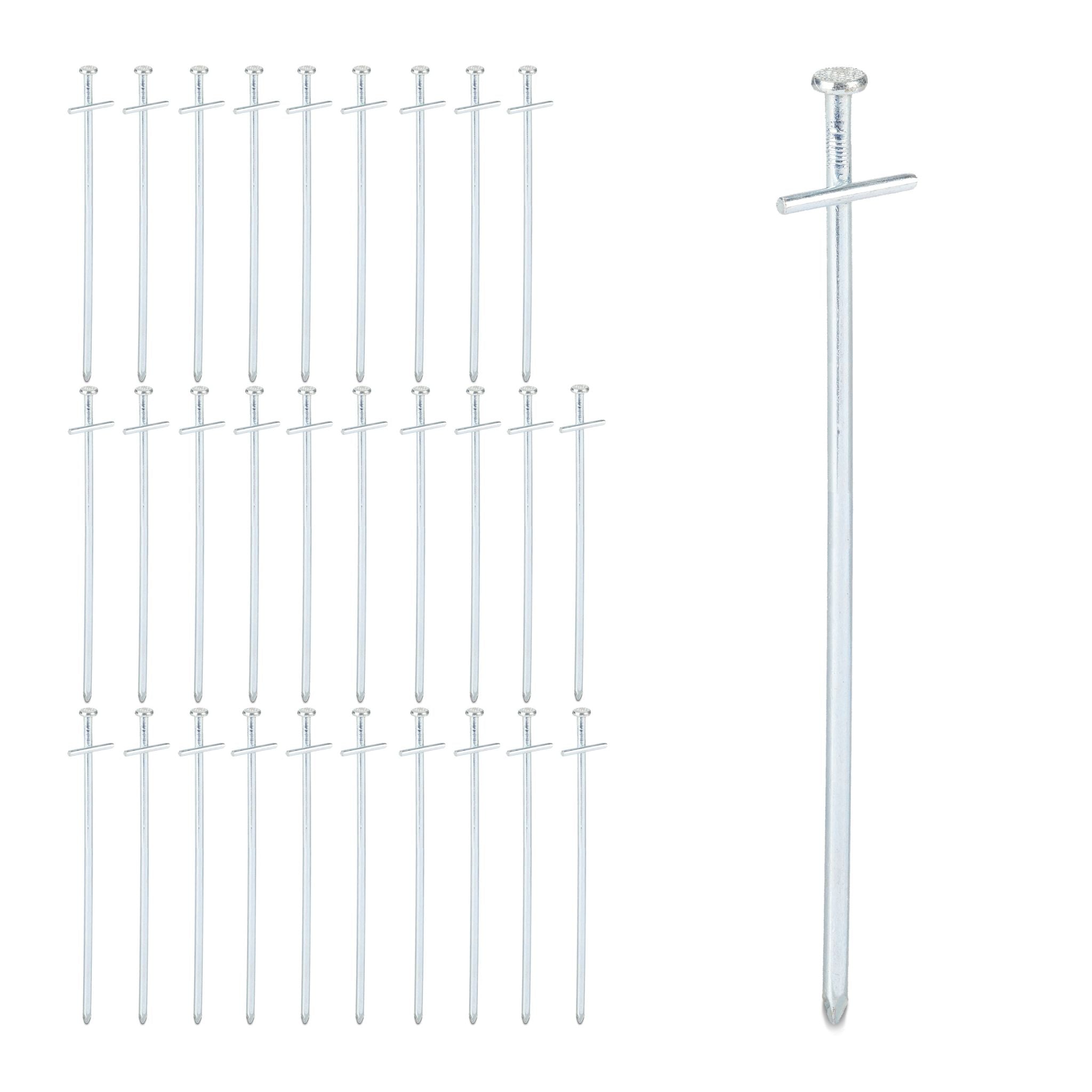 Felsbodenhering 23cm 30er-Set Silber von Relaxdays