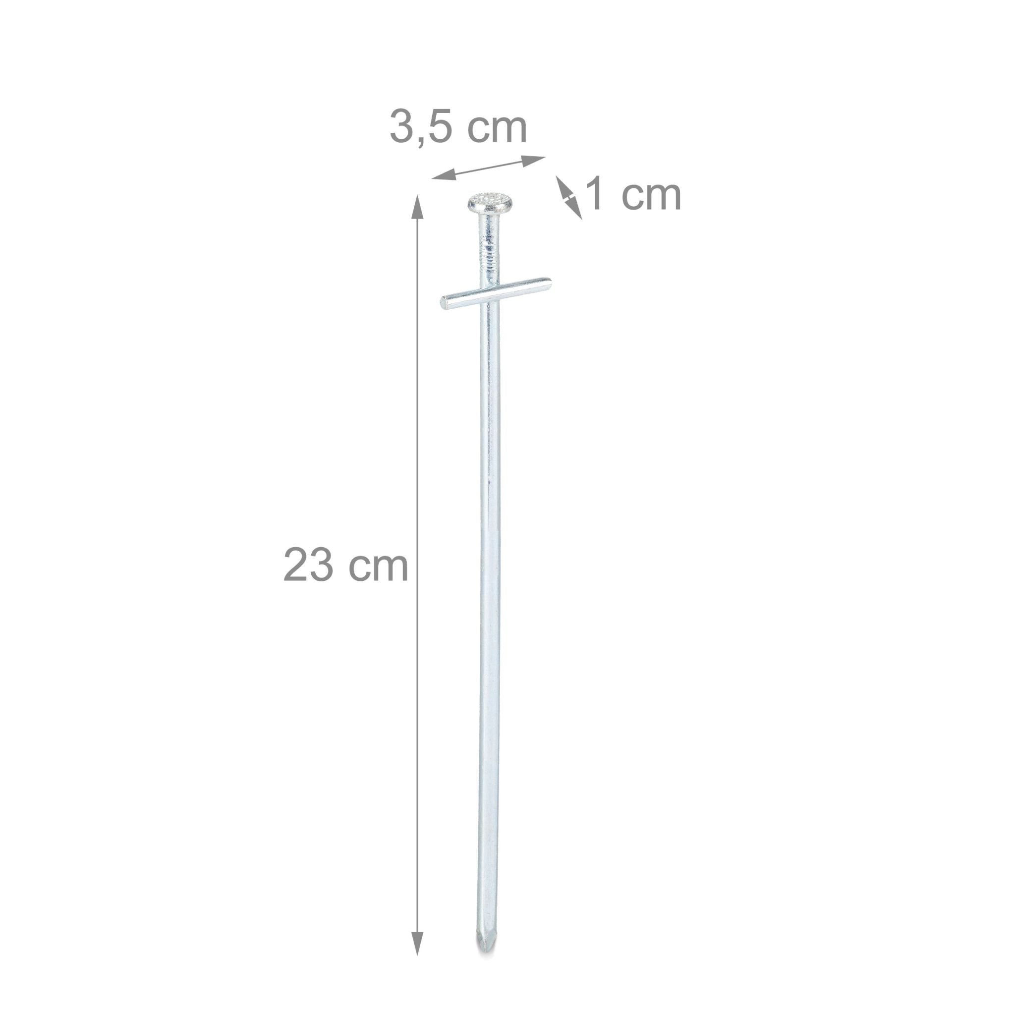 Felsbodenhering 23cm 30er-Set Silber von Relaxdays