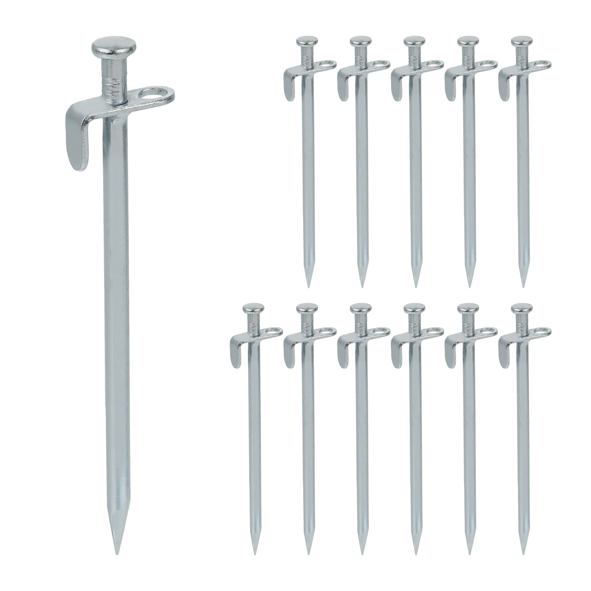 Felsbodenheringe 12er-Set Silber von Relaxdays