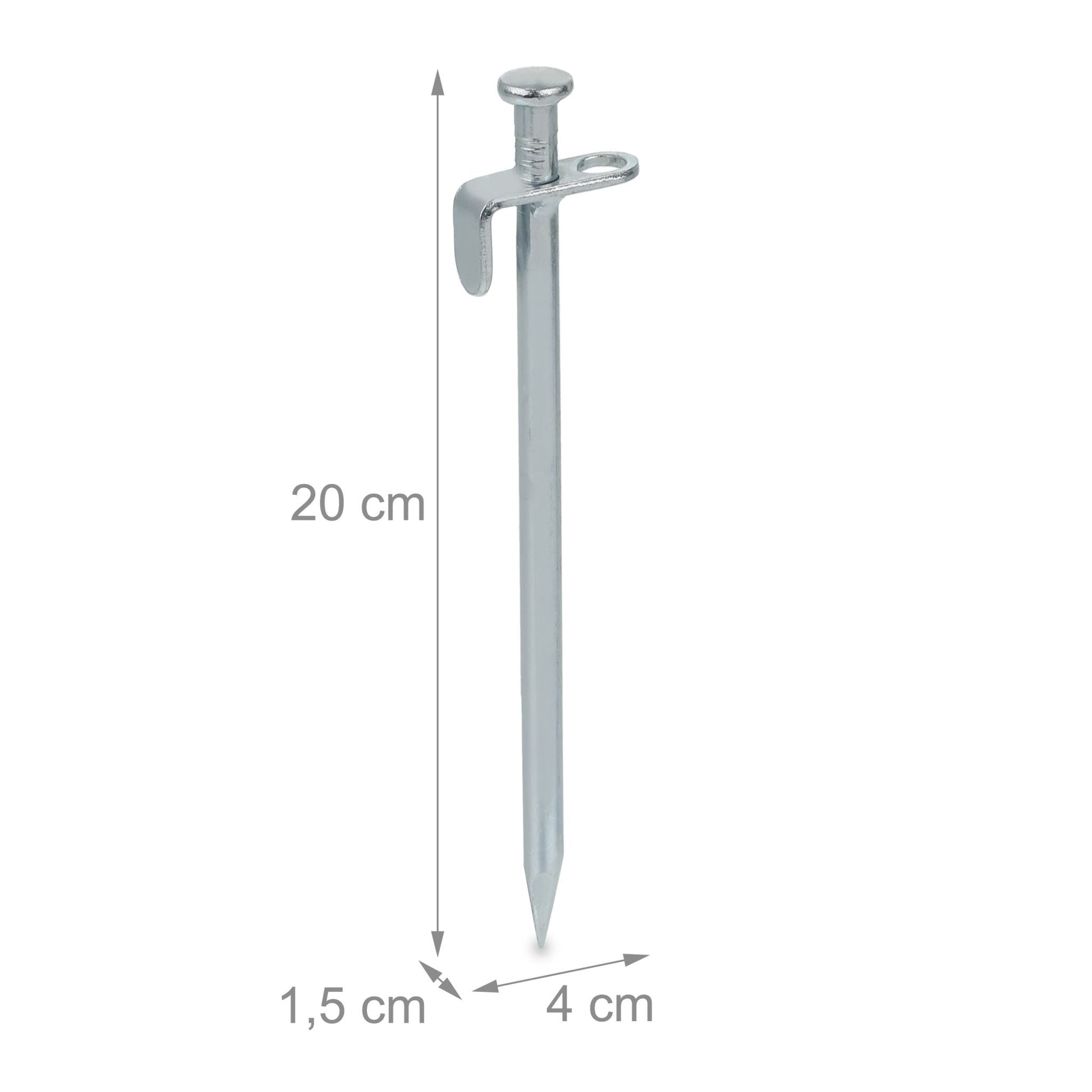 Felsbodenheringe 12er-Set Silber von Relaxdays