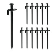 Felsbodenheringe 12er-Set Schwarz von Relaxdays