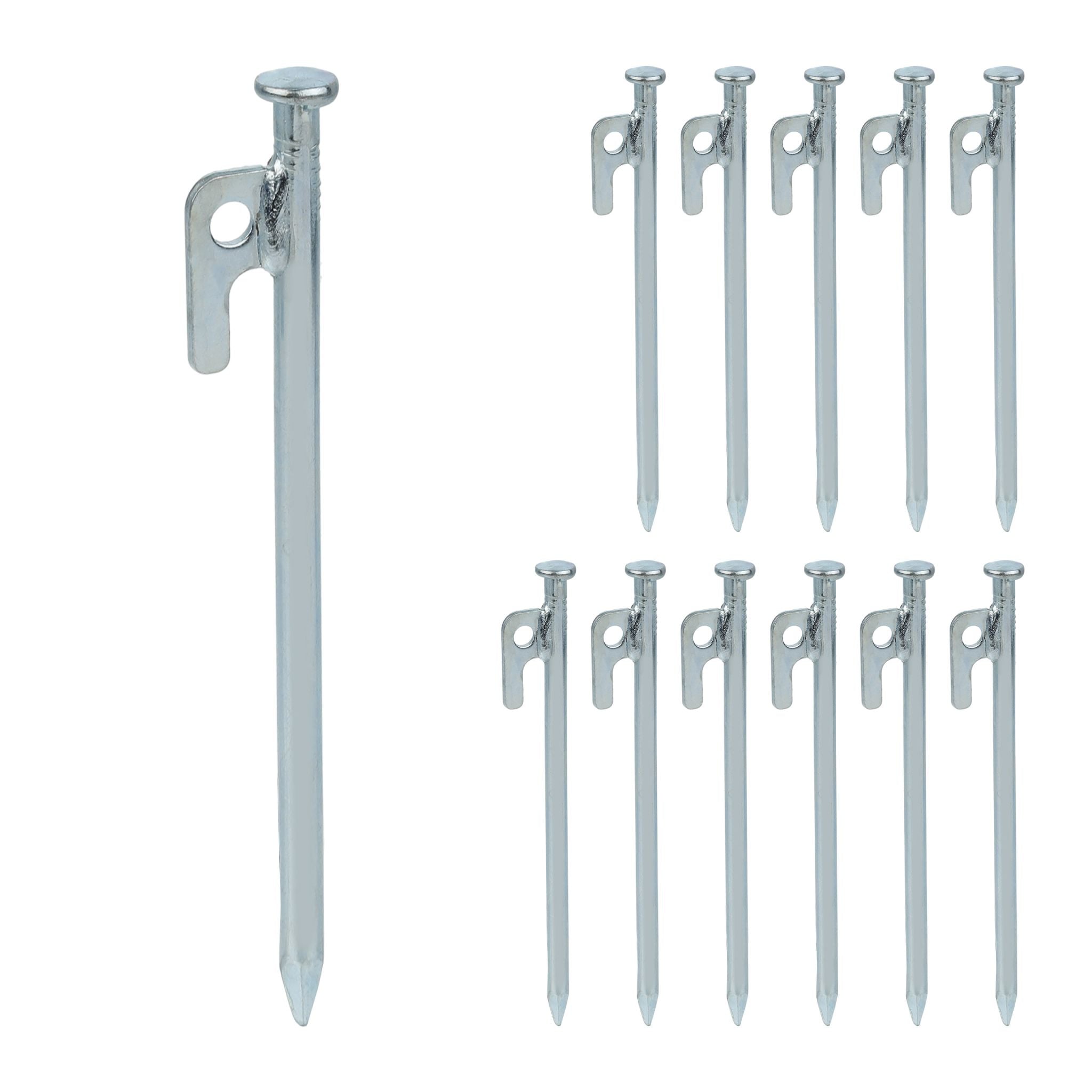 Felsbodenhering 20cm 12er-Set Silber von Relaxdays