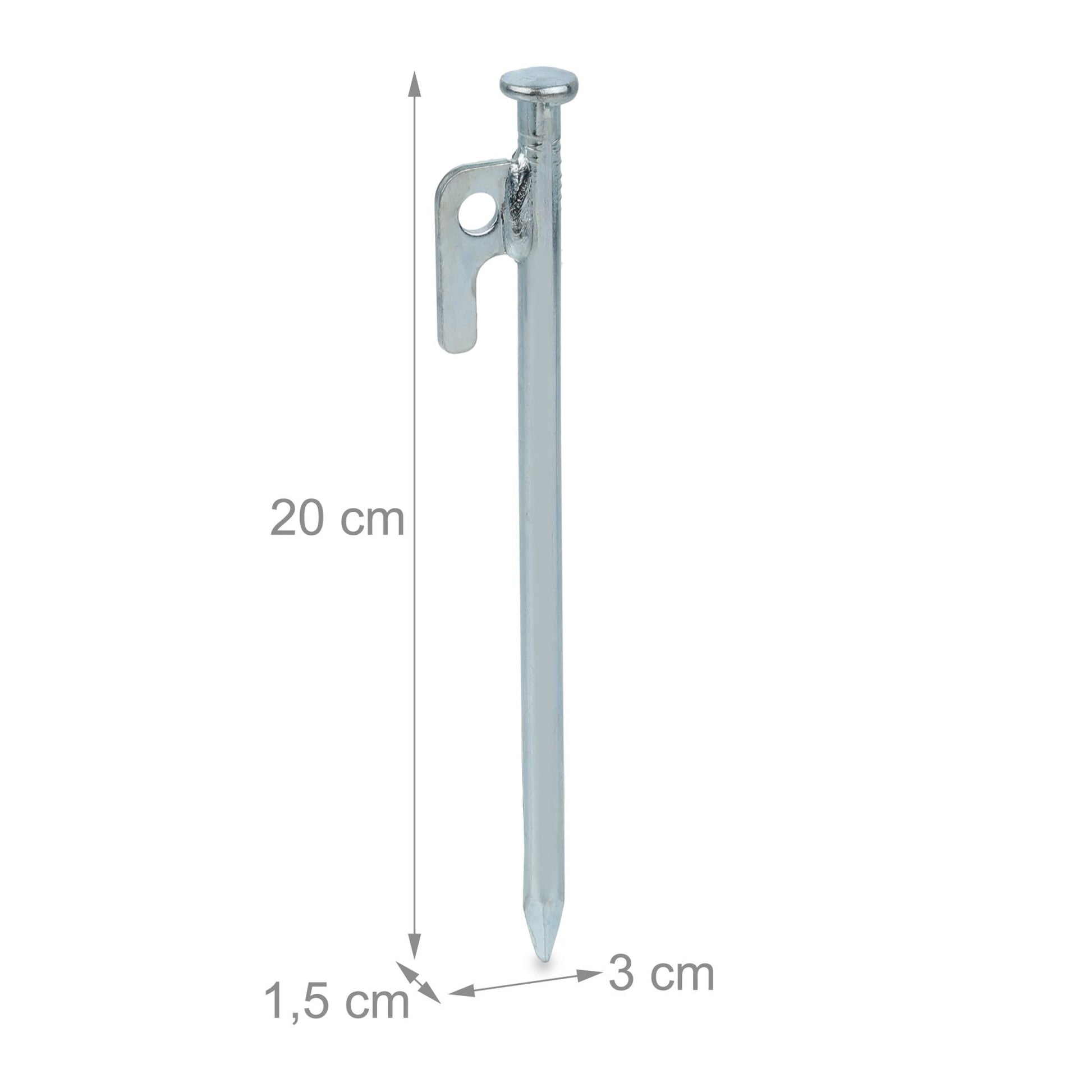Felsbodenhering 20cm 12er-Set Silber von Relaxdays