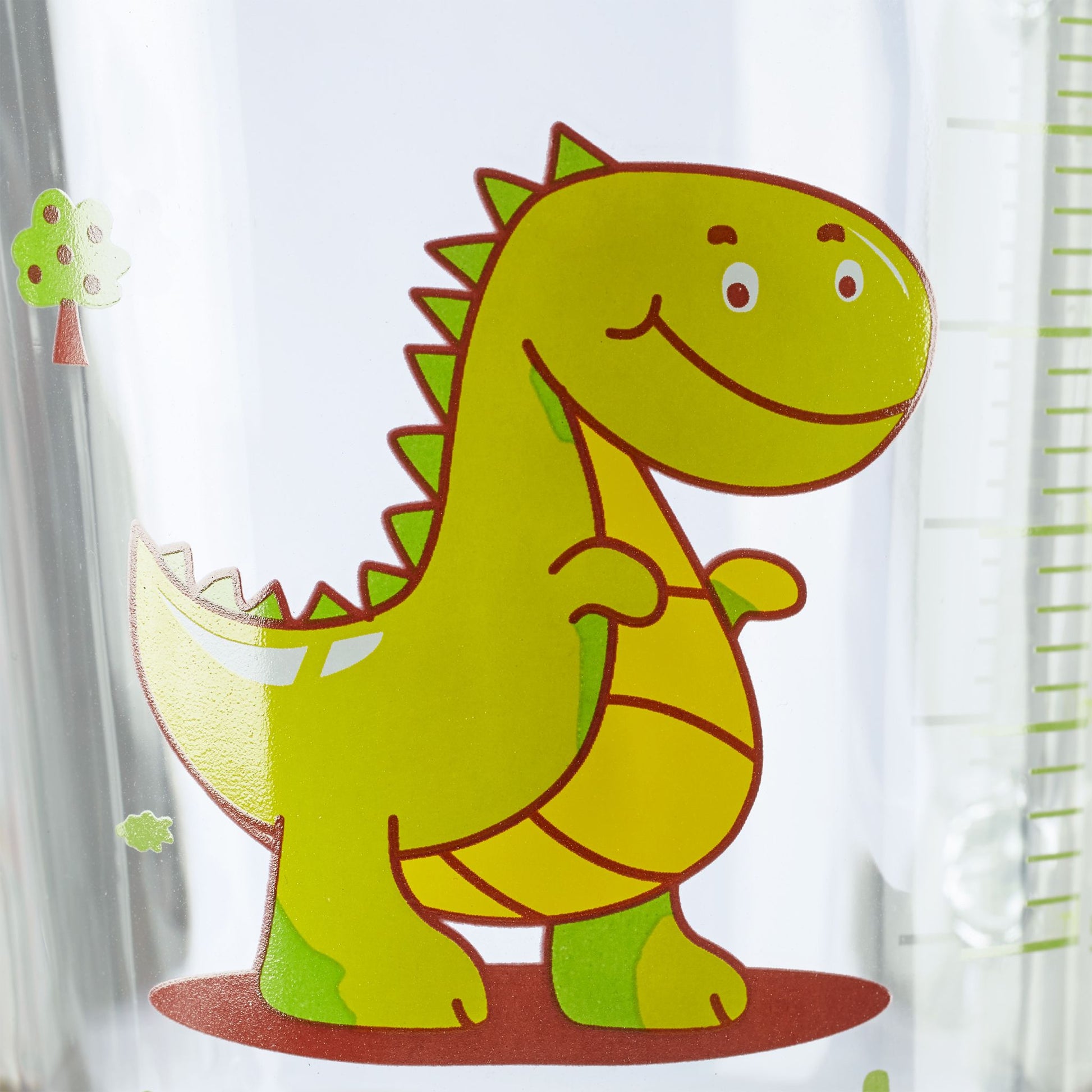Trinkglas Kinder Dino 2er-Set Gelb-Grün-Transparent von Relaxdays