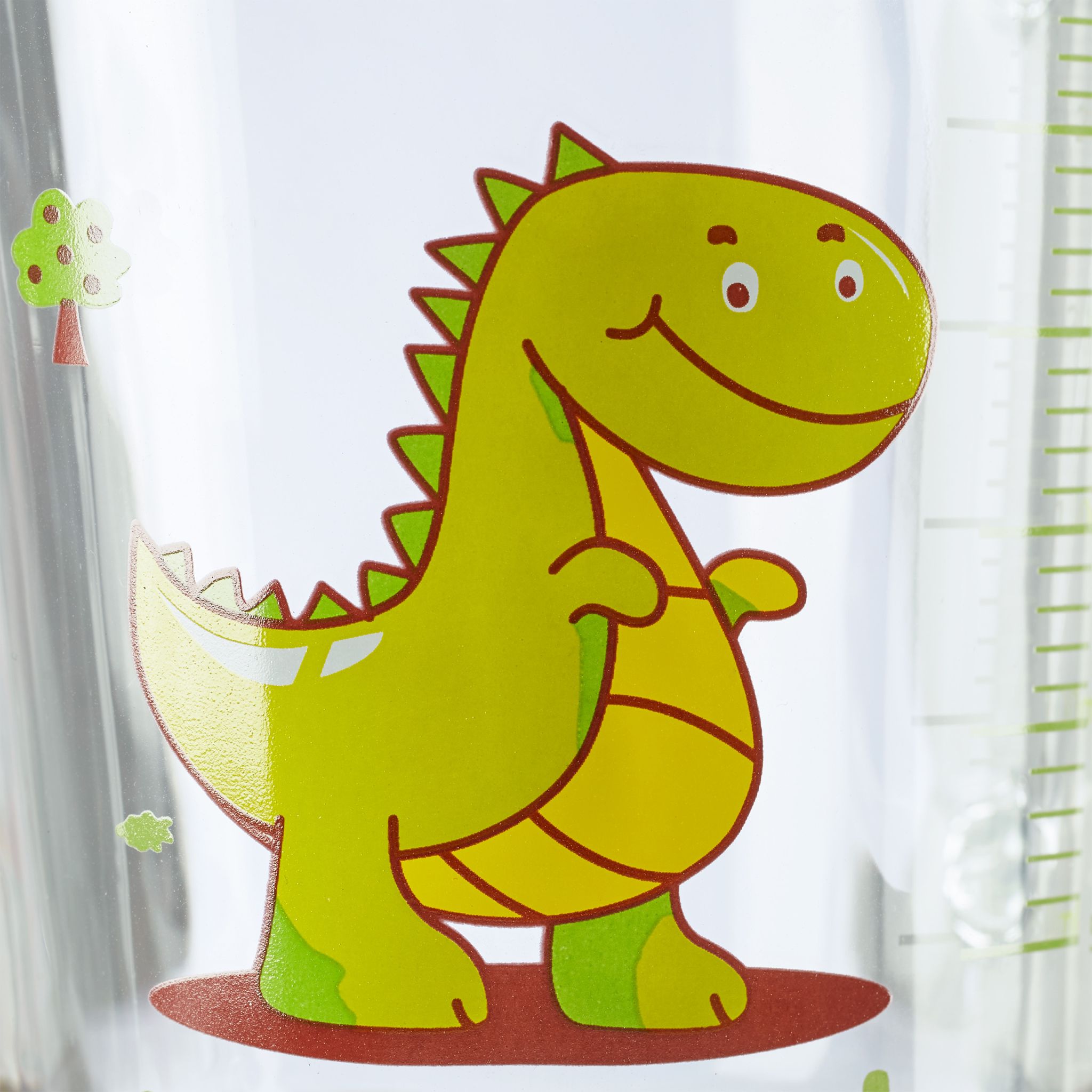 Trinkglas Kinder Dino 2er-Set Gelb-Grün-Transparent von Relaxdays