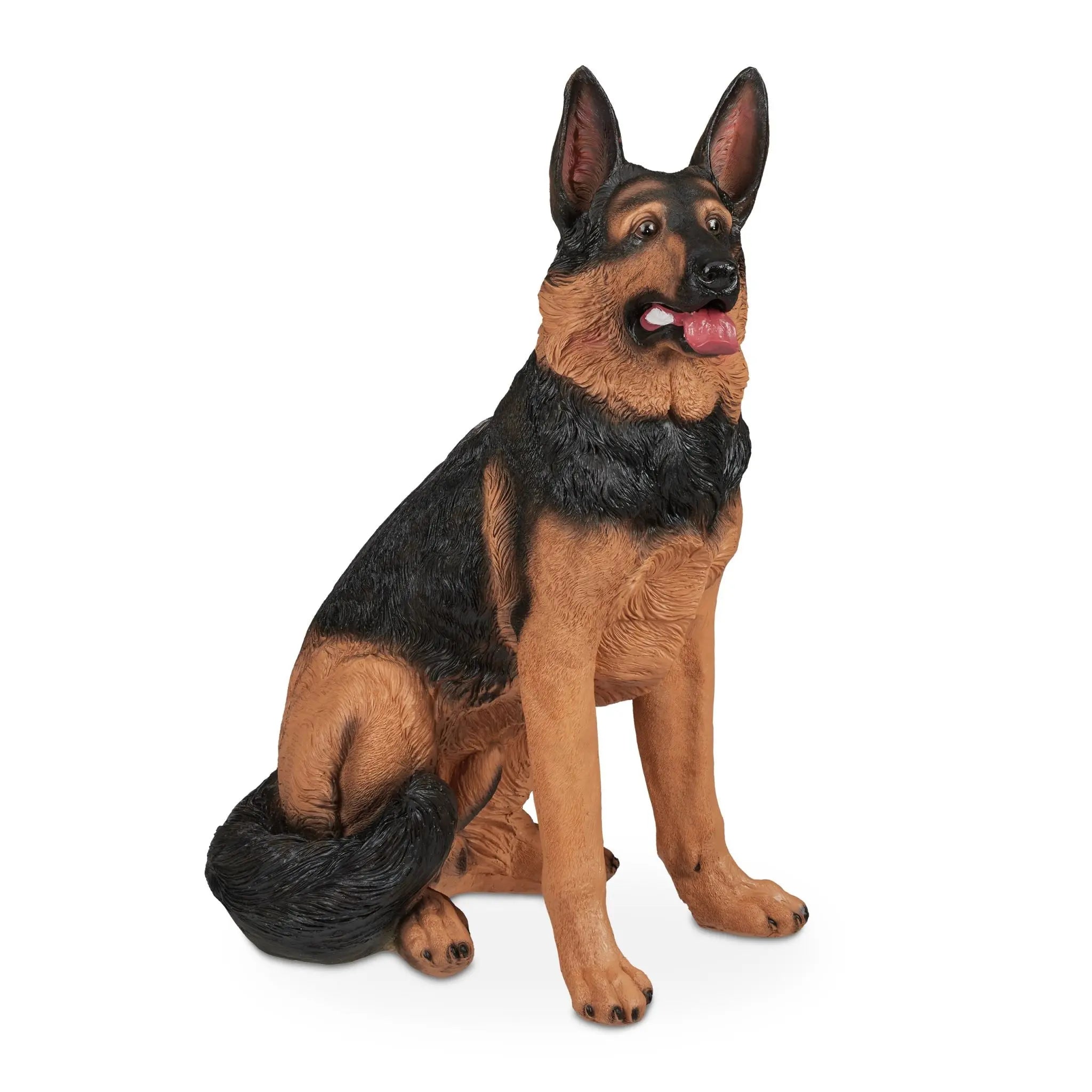 Lebensgrosse Schäferhund Figur Hellbraun-Rot-Schwarz von Relaxdays