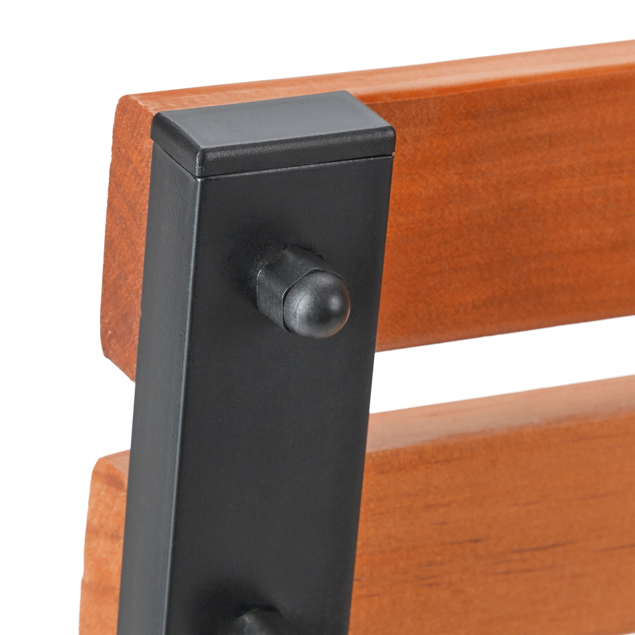 Gartenbank Holz & Metall Braun-Schwarz von Relaxdays