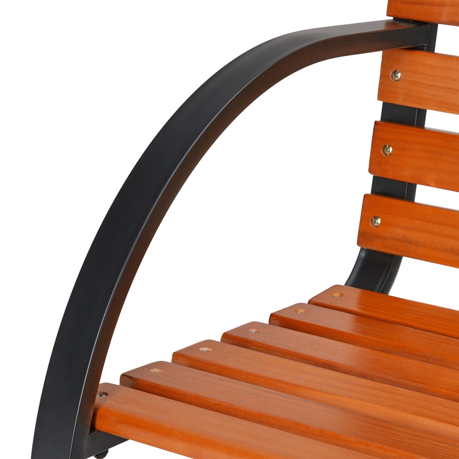 Gartenbank Holz & Metall Braun-Schwarz von Relaxdays