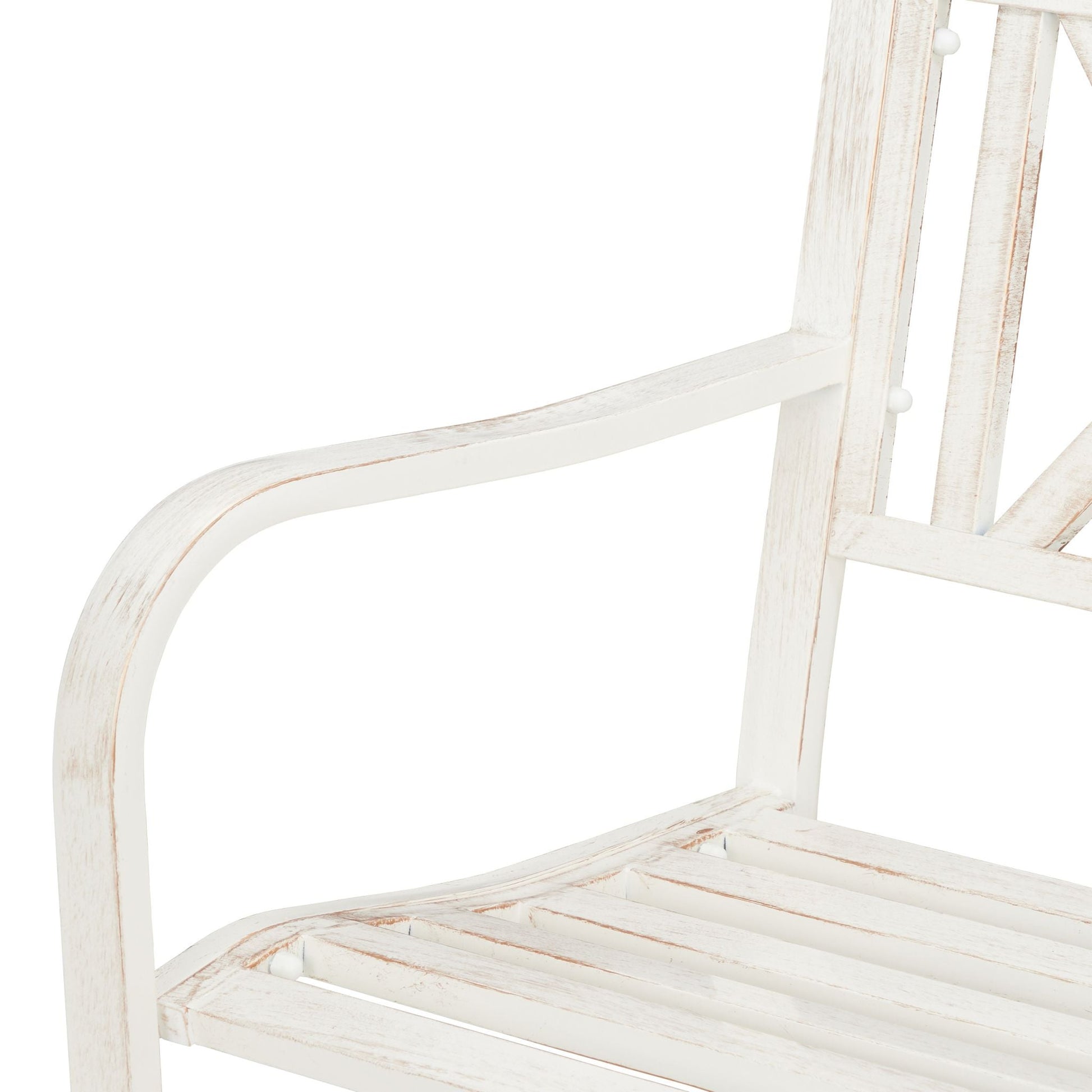 Gartenbank Metall Weiss-Gold von Relaxdays