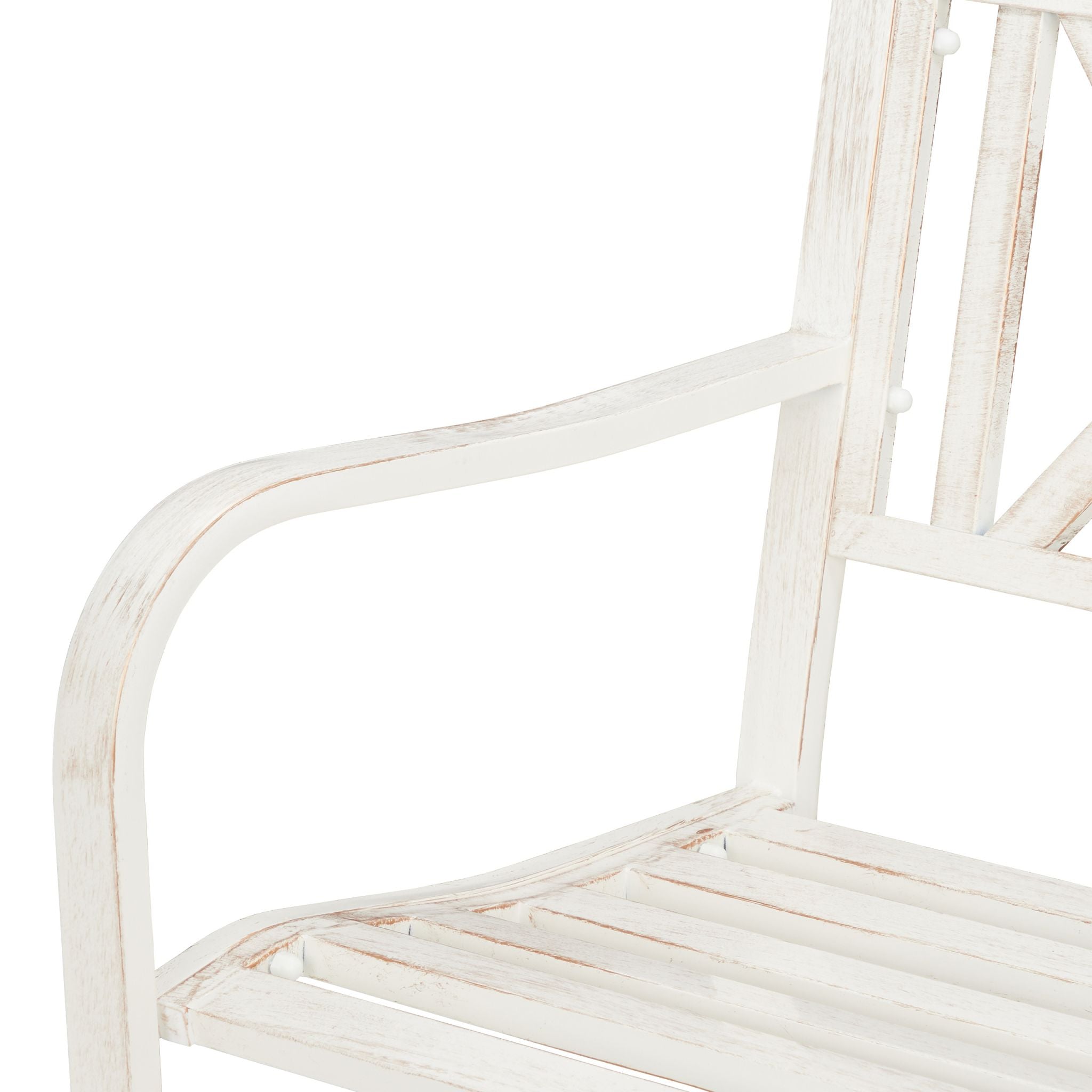 Gartenbank Metall Weiss-Gold von Relaxdays