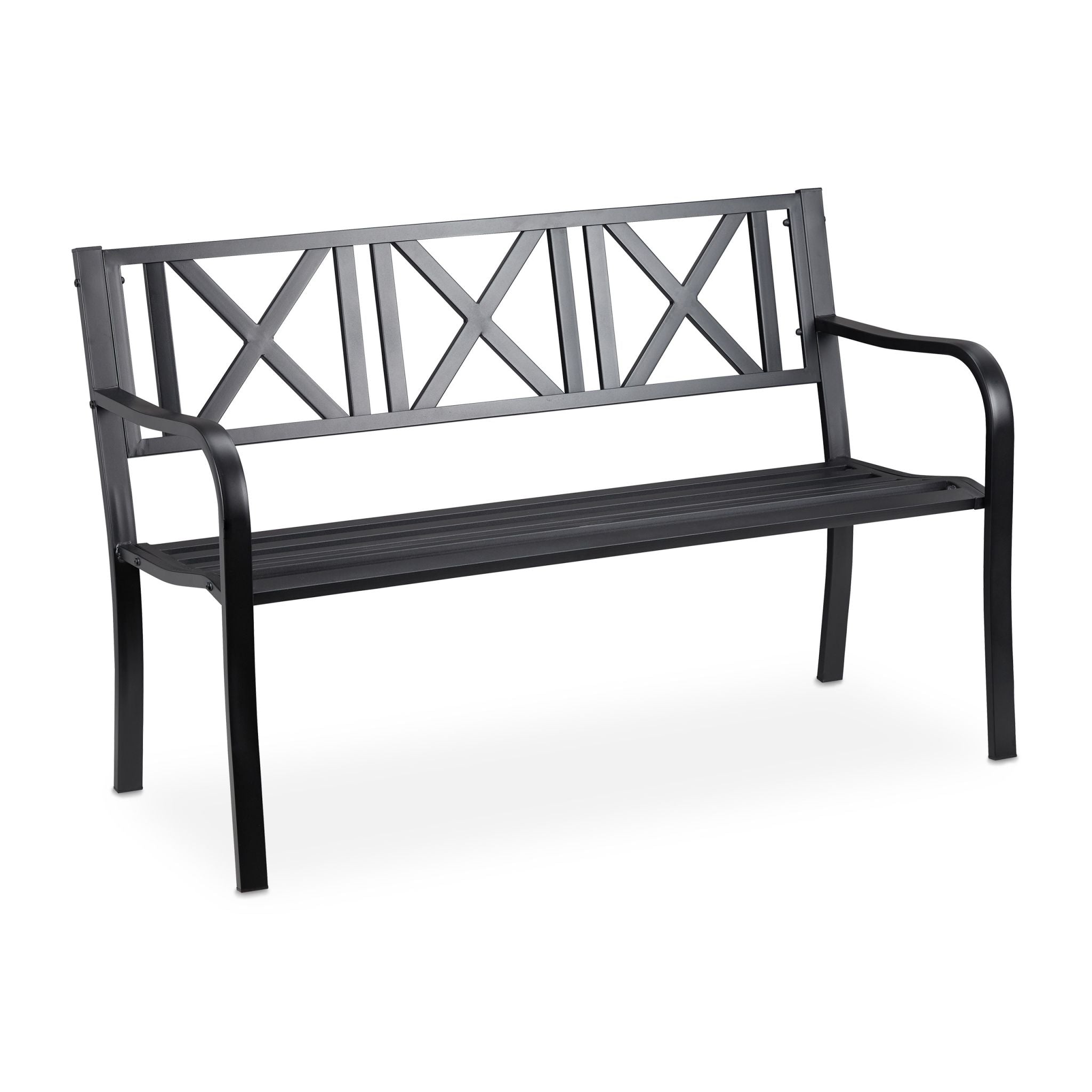 Gartenbank Metall Schwarz von Relaxdays
