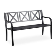 Gartenbank Metall Schwarz von Relaxdays