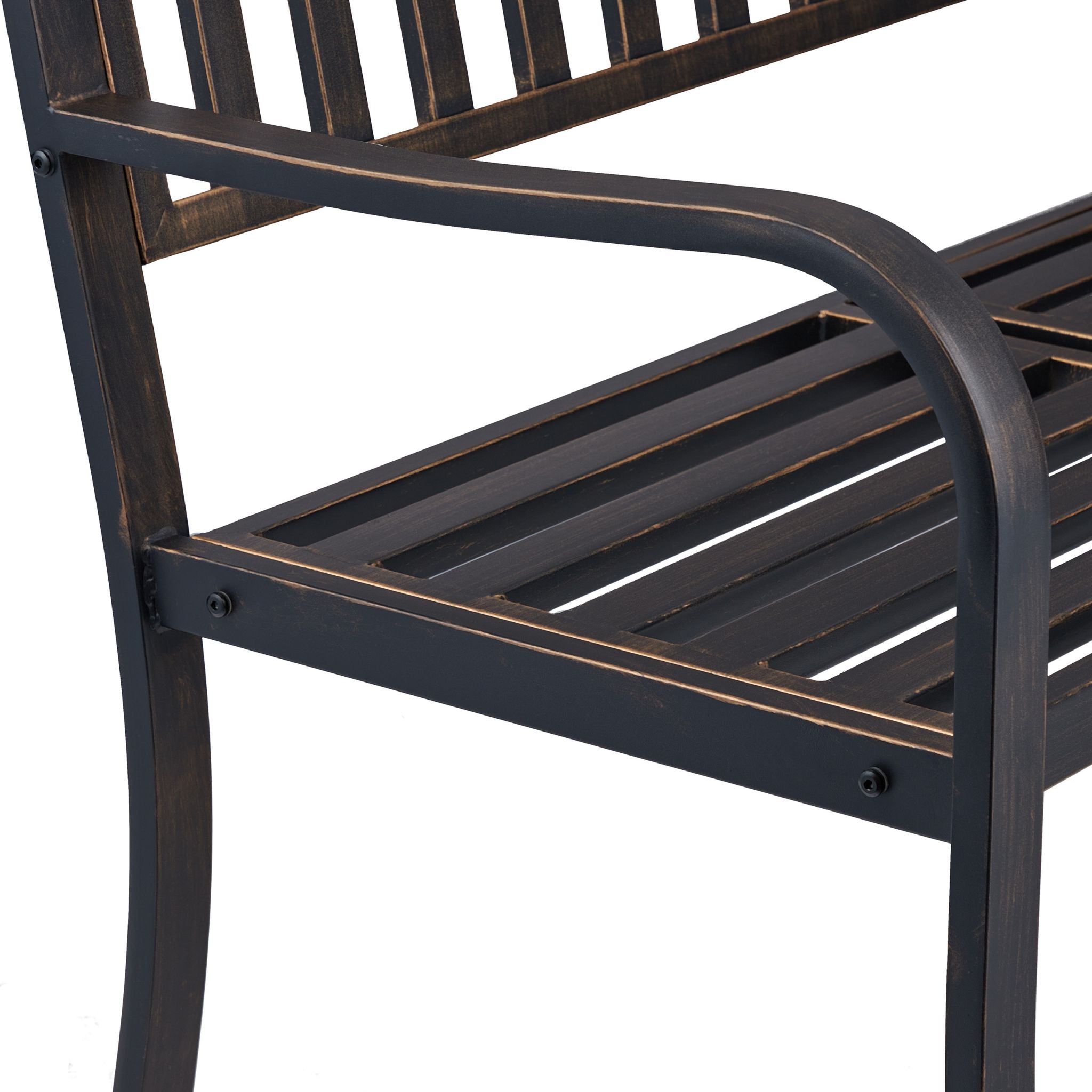 Gartenbank mit Klapptisch Gold-Schwarz von Relaxdays