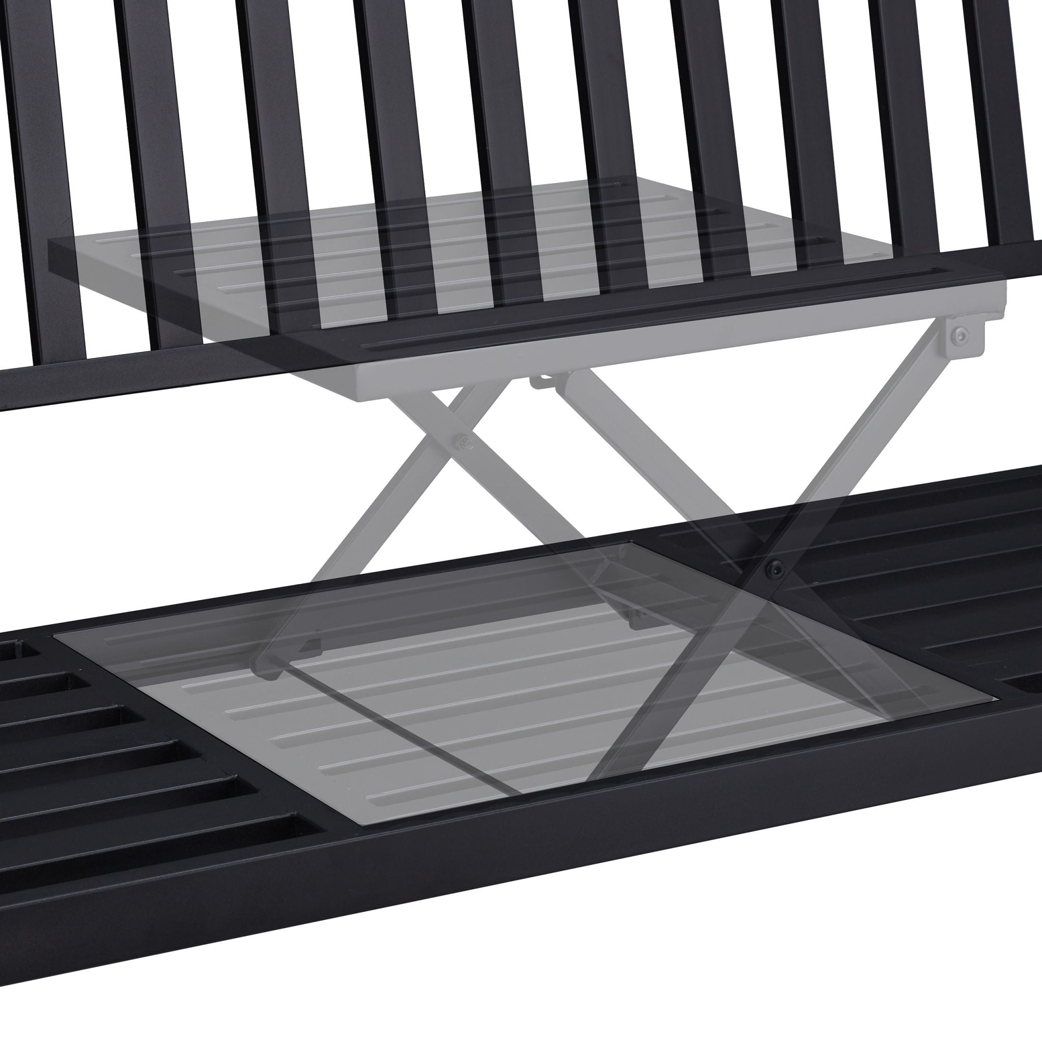 Gartenbank mit Klapptisch Schwarz von Relaxdays