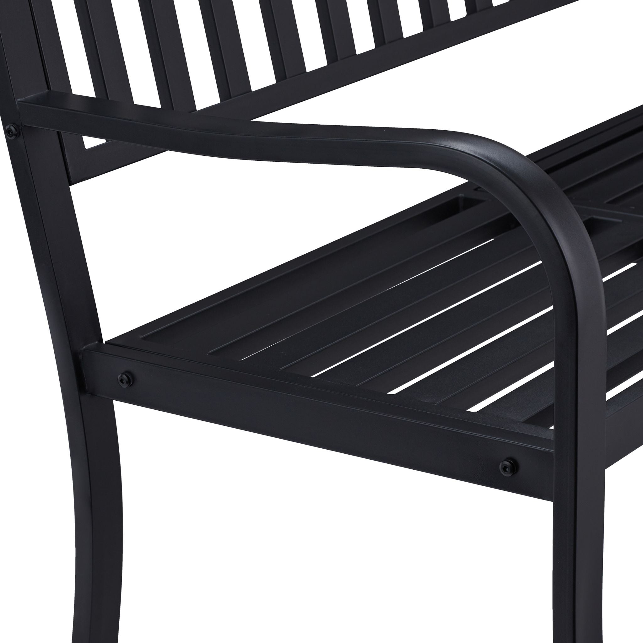 Gartenbank mit Klapptisch Schwarz von Relaxdays