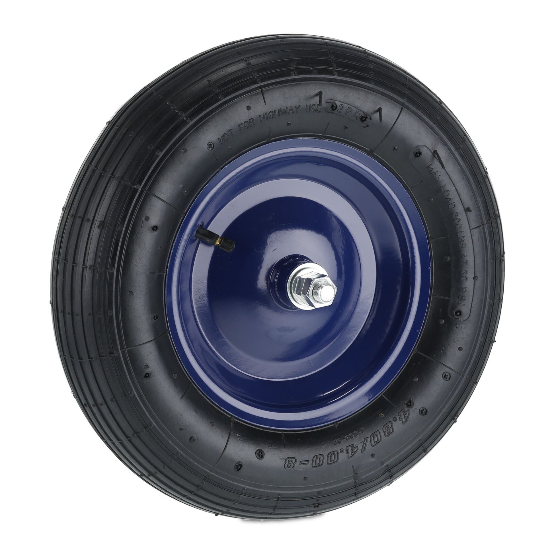 Schubkarrenrad Luft 4.80 4.00-8 + Achse Dunkelblau-Schwarz von Relaxdays