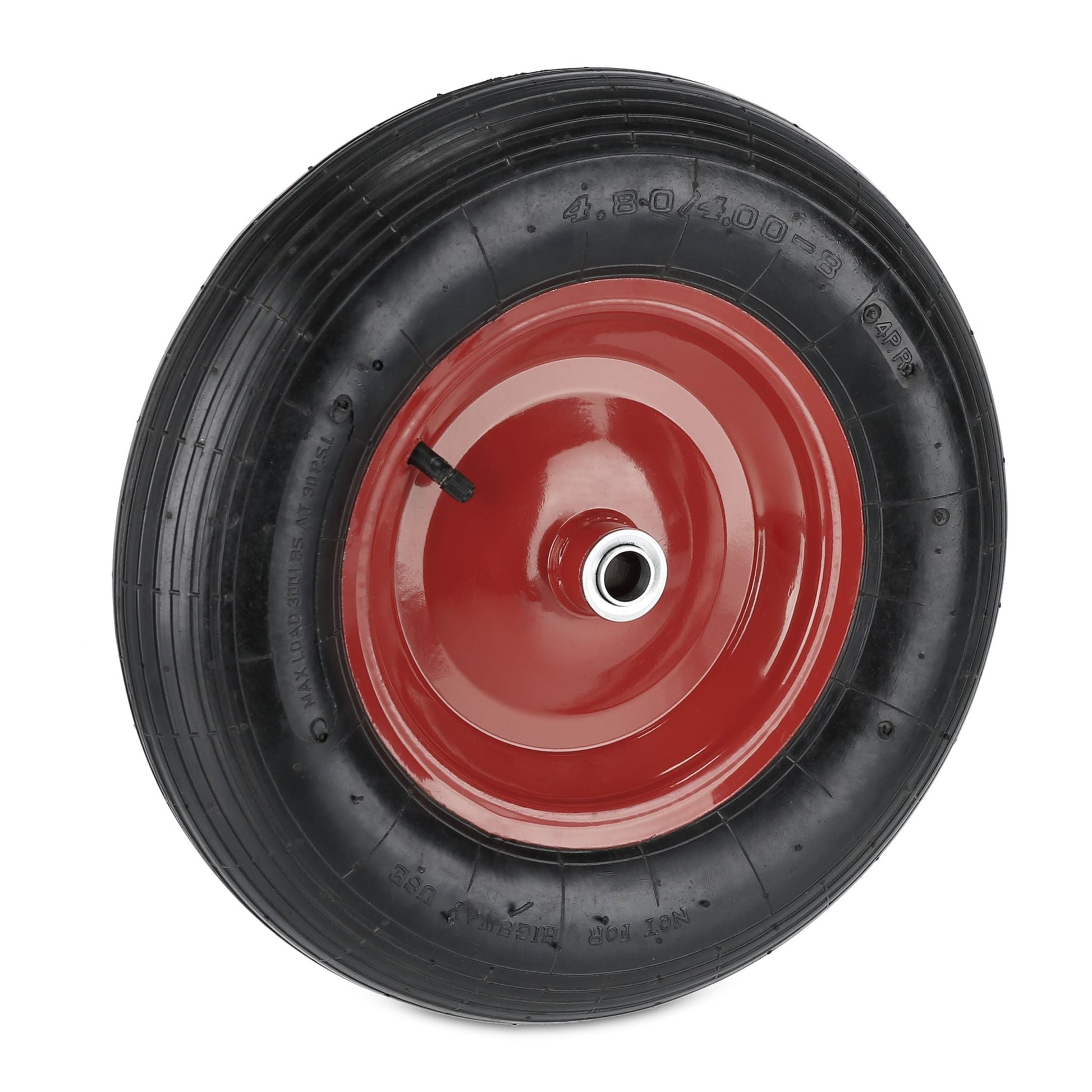 Luftbereiftes Schubkarrenrad 4.80 4.00-8 Rot-Schwarz von Relaxdays