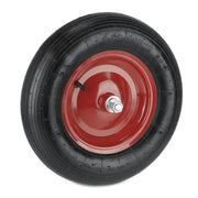 Schubkarrenrad Luft 4.80 4.00-8 + Achse Rot-Schwarz-Silber von Relaxdays